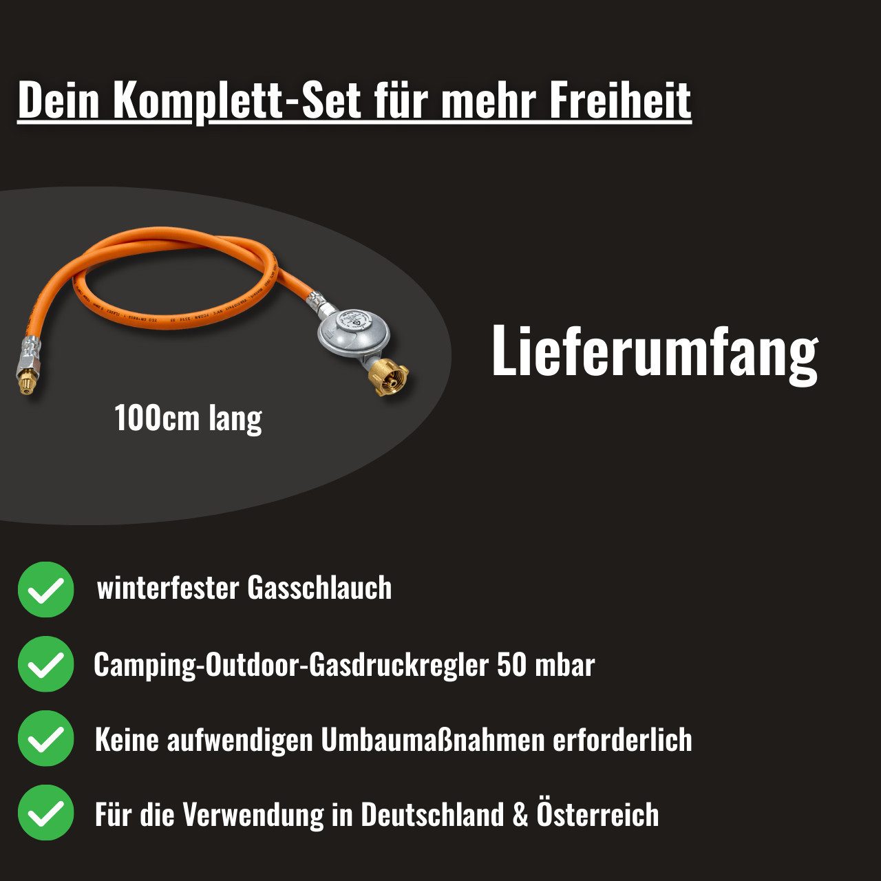 BlueCraft Druckregler Umrüstset von Kartusche auf Gasflasche für Camping Grills & Kocher, Kartusche auf Gasflasche für Gasgrills- Kocher und weitere Geräte – Bild 5 von 5