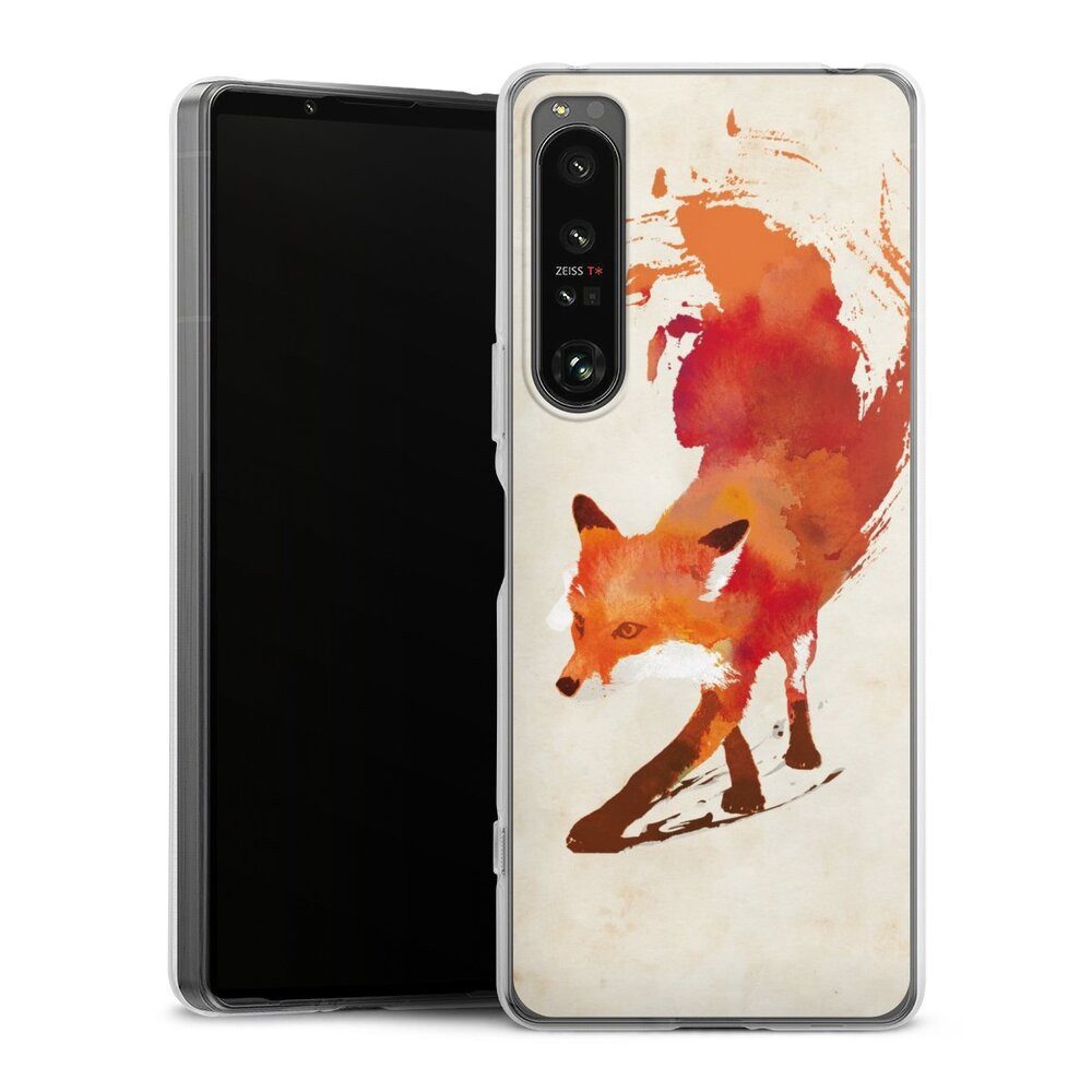 DeinDesign Handyhülle Fuchs Graphic Vulpes Vulpes, Sony Xperia 1 IV Silikon Hülle Bumper Case Handy Schutzhülle