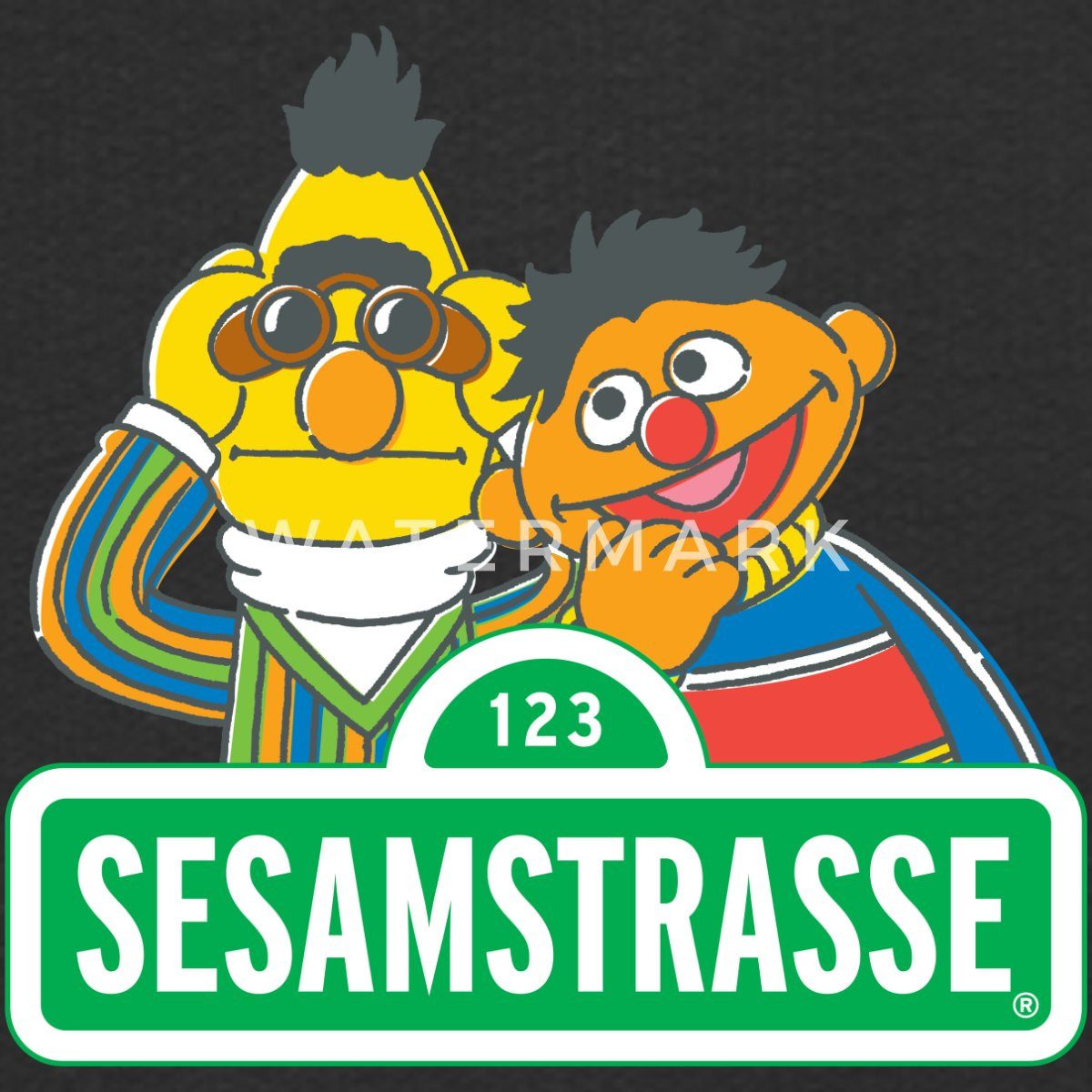 Spreadshirt Hoodie Sesamstraße Schild Ernie und Bert Kinder Premium Hoodie (1-tlg)