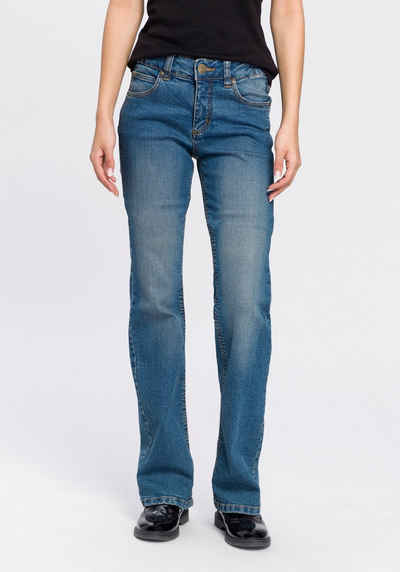 Arizona Bootcut-Jeans »Svenja - Bund mit seitlichem Gummizugeinsatz« High Waist