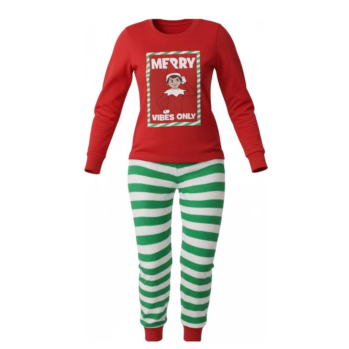 Cerda Pyjama The Elf Erwachsene Pyjama Weihnachten Baumwollmix Zweiteiler Lang