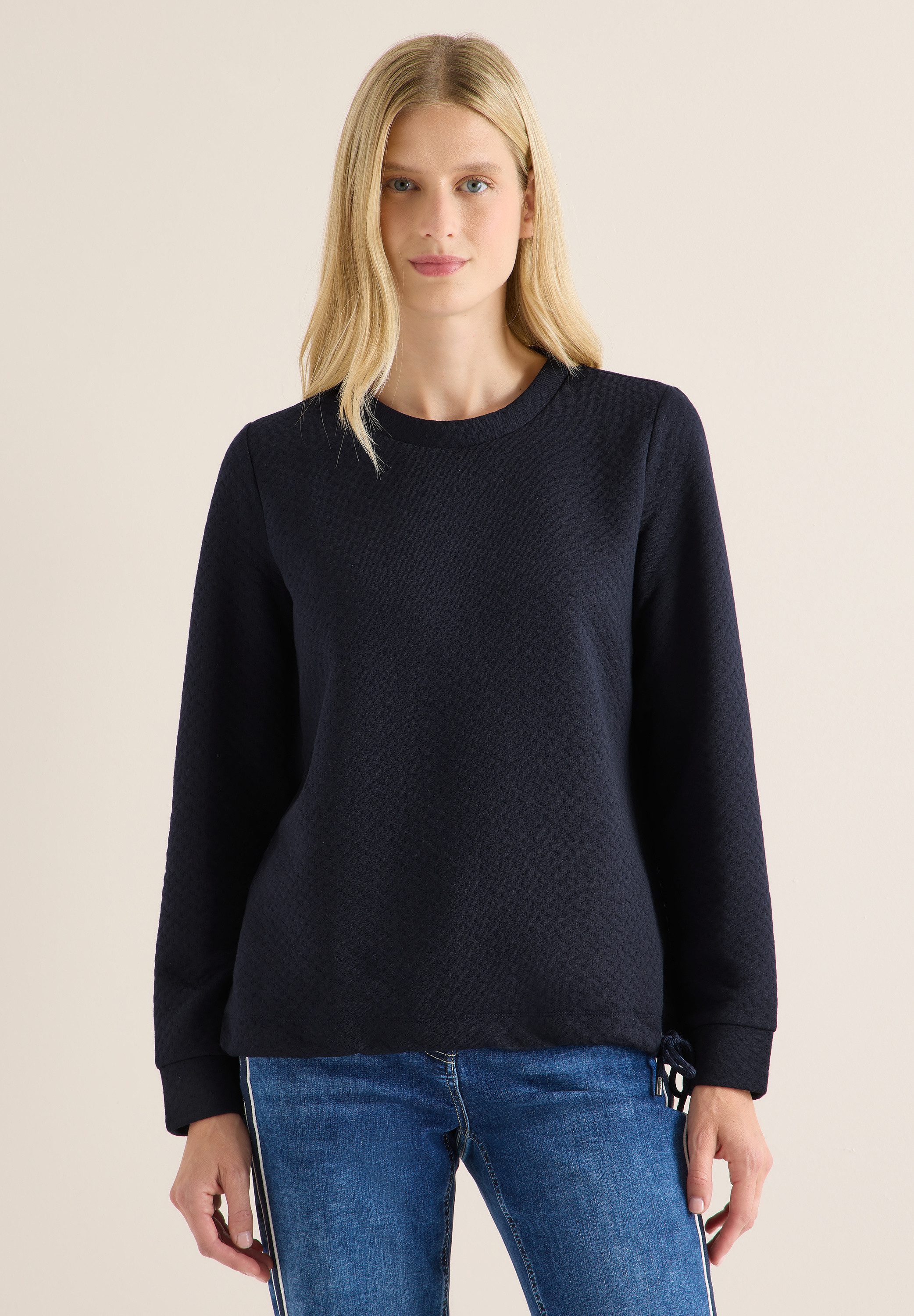 CECIL Sweatshirt mit Tunnelzug am Saum günstig online kaufen