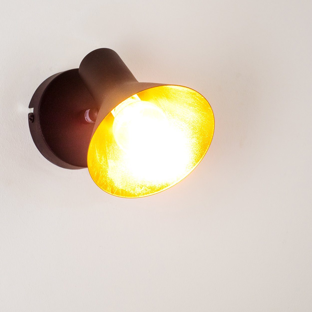 Design Wand Lampe Spot Leuchte Kupfer Metall Beleuchtung Flur Diele Wohn Zimmer 
