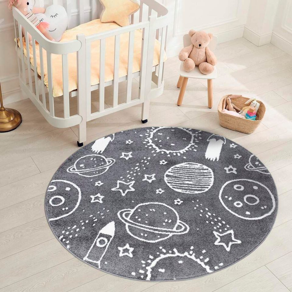 Kinderteppich ANIME912, Carpet City, rund, Höhe: 11 mm, Kinderzimmer Teppich  Modern mit lustigen Cartoon-Figuren, Multi