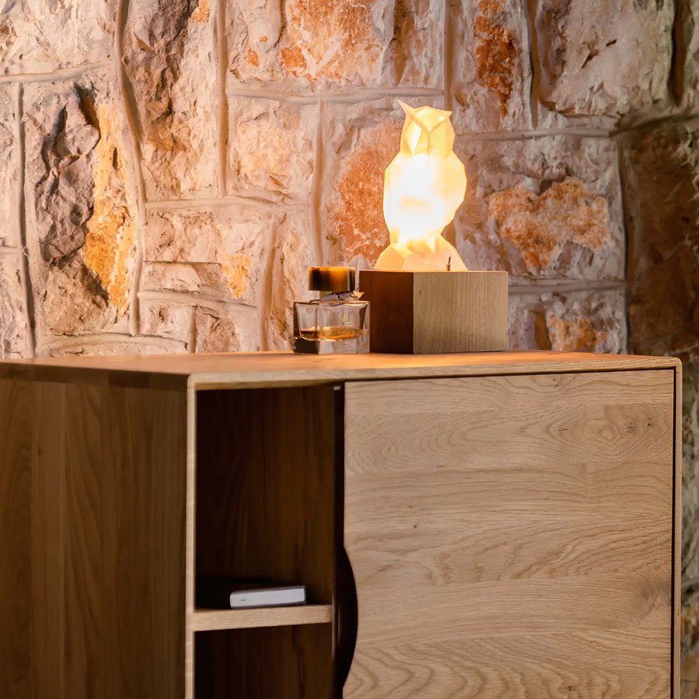 Mobello Regal Massives Eichenholz Standregal, Multifunktionales Büroregal & Aufbewahrungsregal, 74x40x132 cm