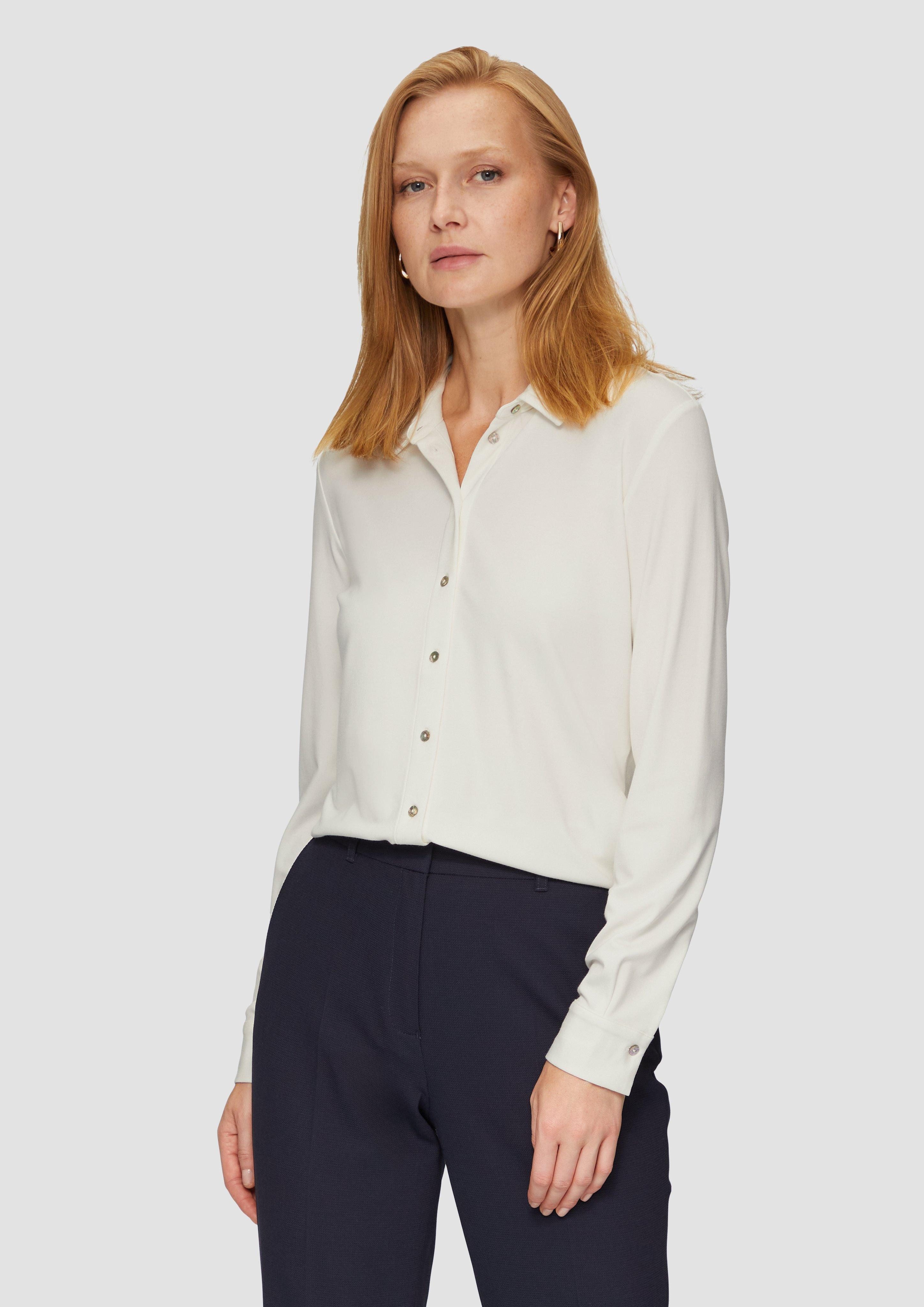 Langarmshirt Hemdbluse aus Jersey