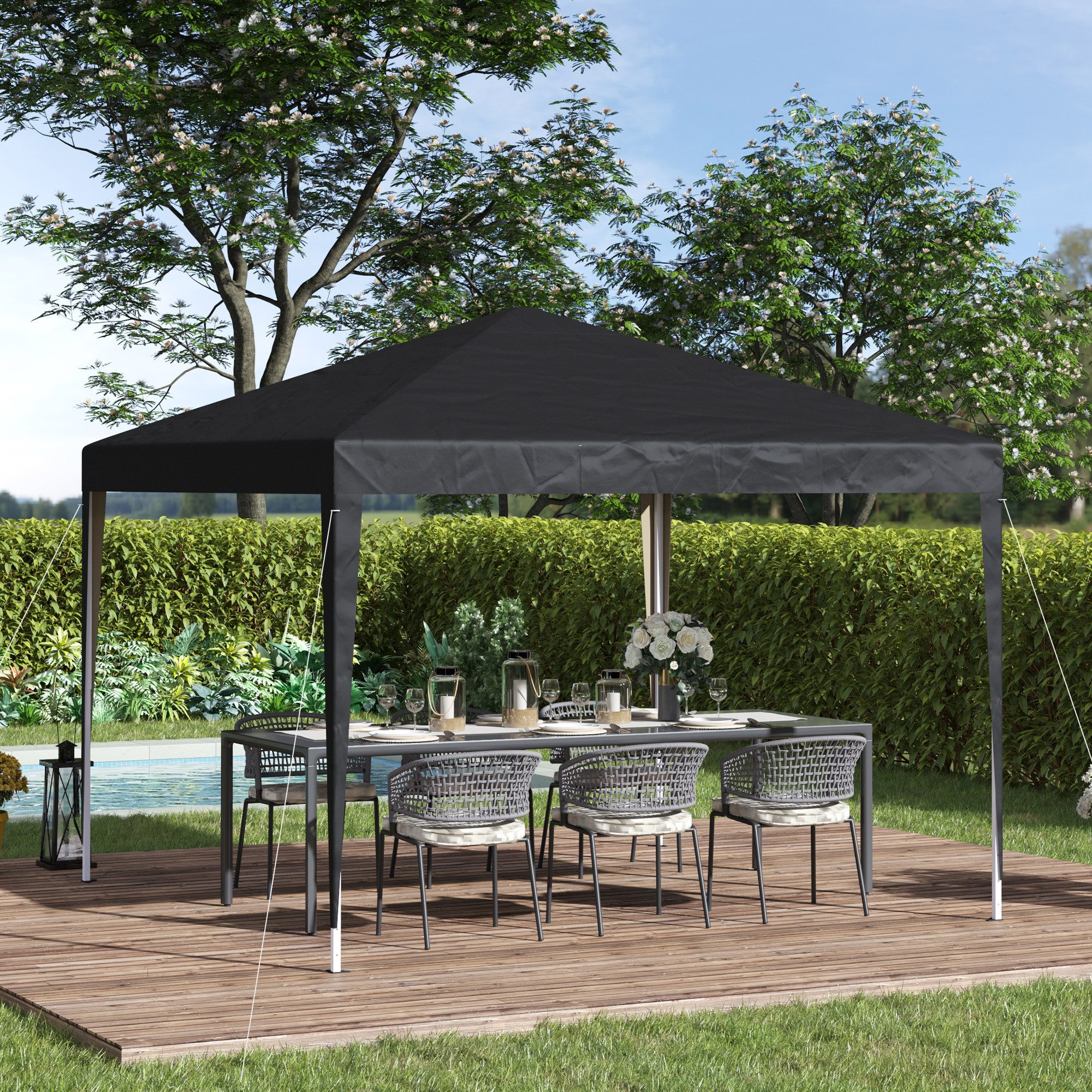 Outsunny Faltpavillon 3x3m, wasserabweisend stabil winterfest, günstig online kaufen
