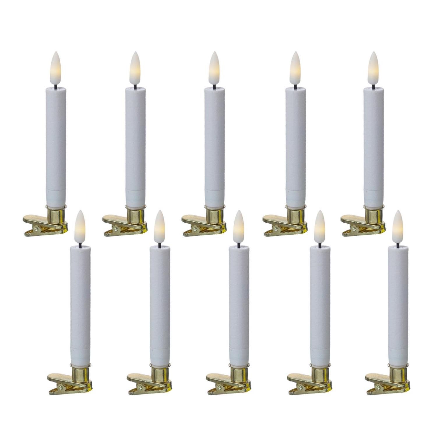 MARELIDA LED-Christbaumkerzen Baumkerzen mit Clip 10 Weihnachtskerzen Baumb günstig online kaufen