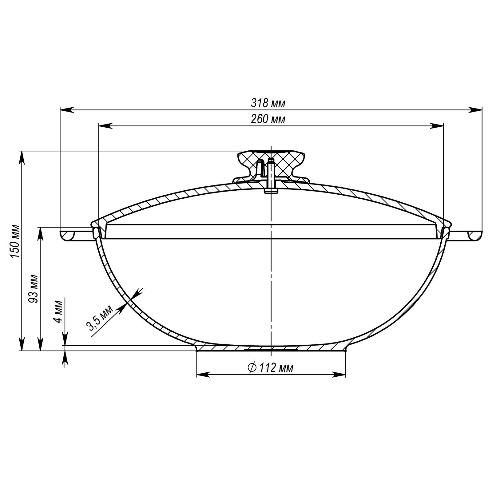 Schmortopf Wok Wok Gusseisen Gusseisen 26 Glasdeckel, Mit (Spar-Set), 3L Kasan BIOL Bratpfanne Induktion cm,