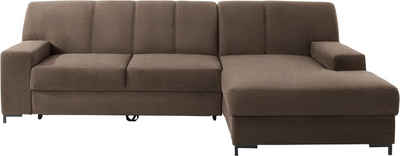 DOMO collection Ecksofa Ledas L-Form, mit extrabreiten Armteilen, wahlweise mit Bettfunktion