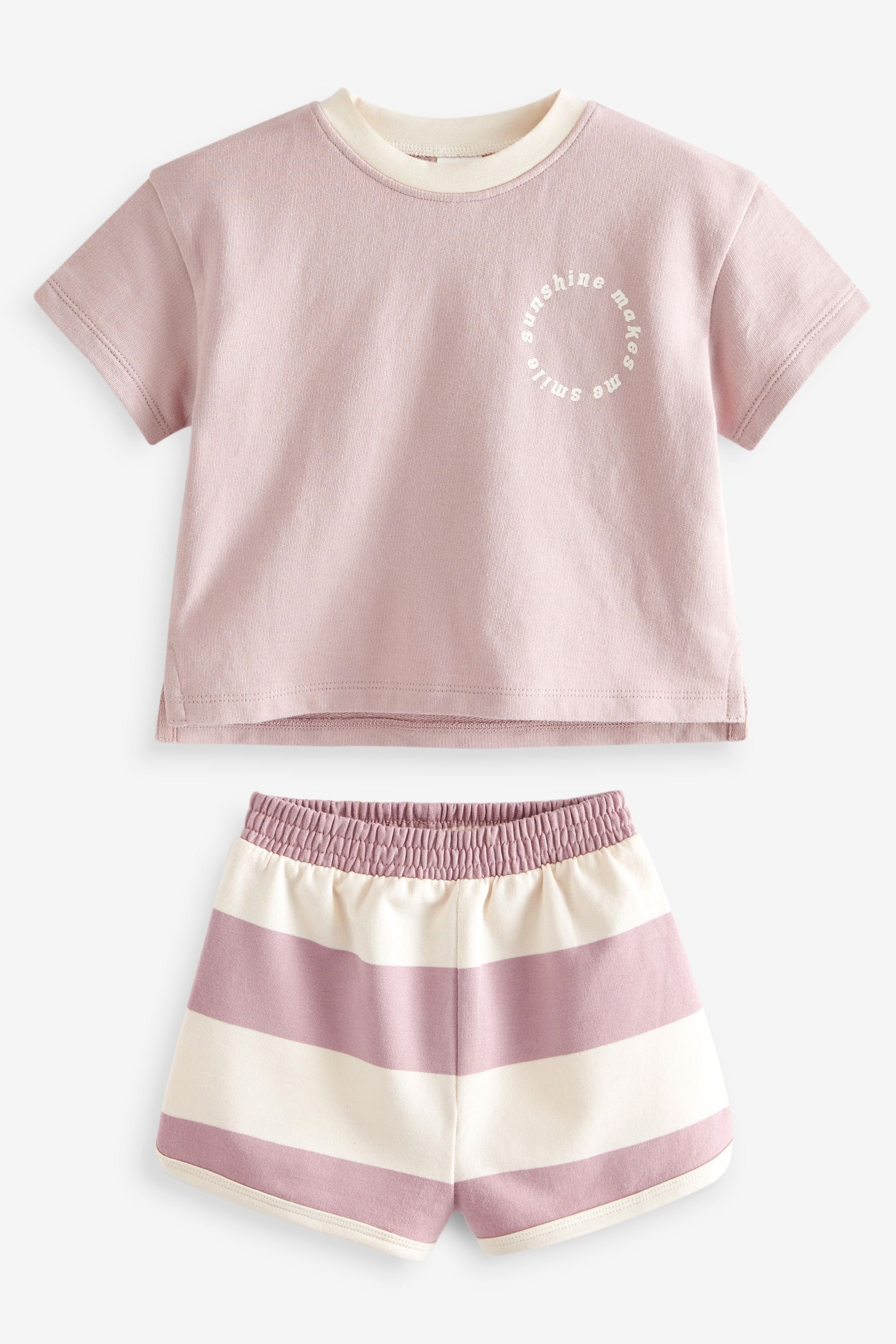Next T-Shirt & Shorts Set aus T-Shirt und Shorts (2-tlg) Lilac