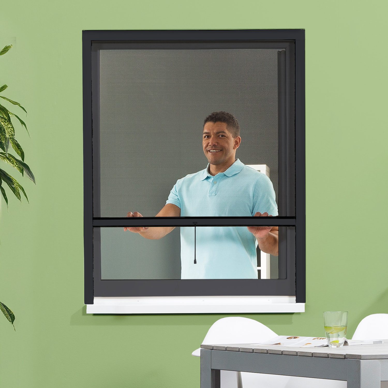 empasa Insektenschutz-Fensterrahmen Rollo "CLASSIC", Fenster Insektenschutz Rollo mit Fiberglas-Gewebe & Bürstendichtung