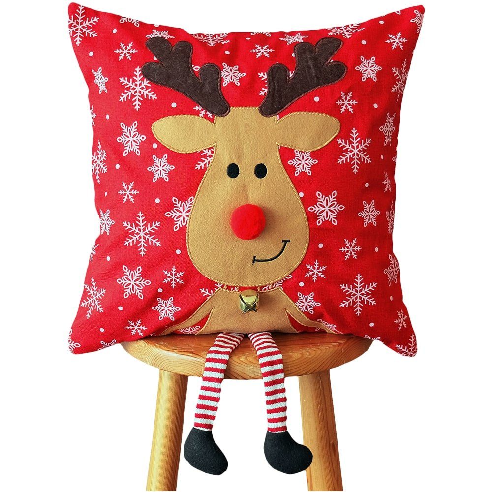 matches21 HOME & HOBBY Kissenbezüge Kissen-Bezug Elch Weihnachten bunt 40x4 günstig online kaufen