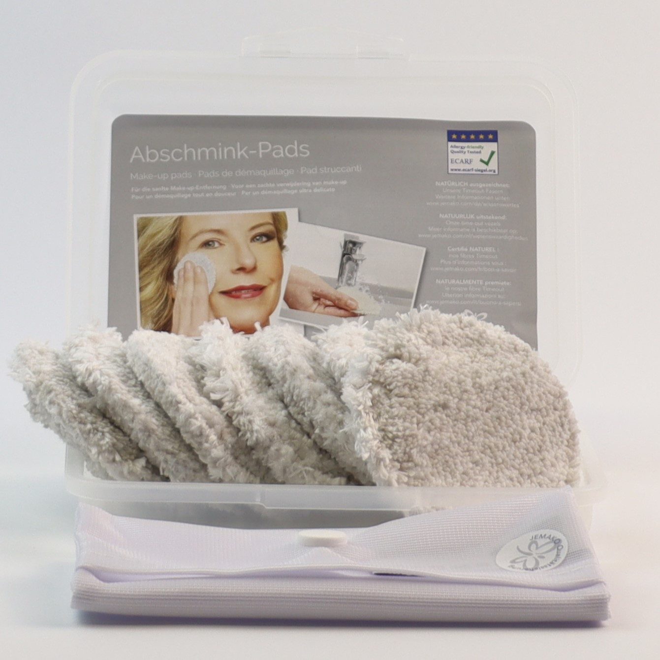 Jemako Abschminkschwamm Jemako Abschmink-Set mit Waschsack, Klickbox und 7 Pads