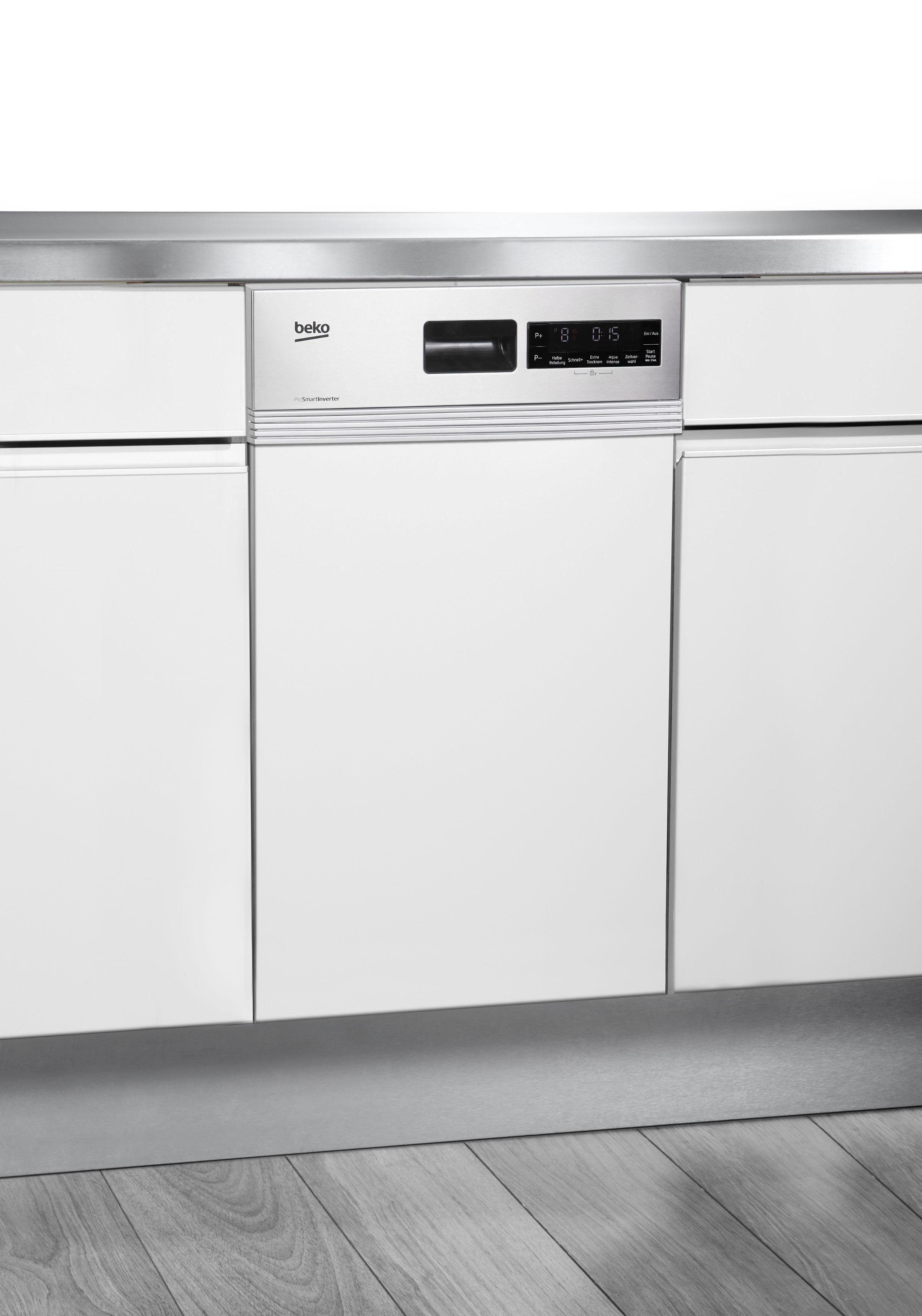 BEKO teilintegrierbarer Geschirrspüler DSS28021X, 11 Maßgedecke, mit Intensiv 70°C