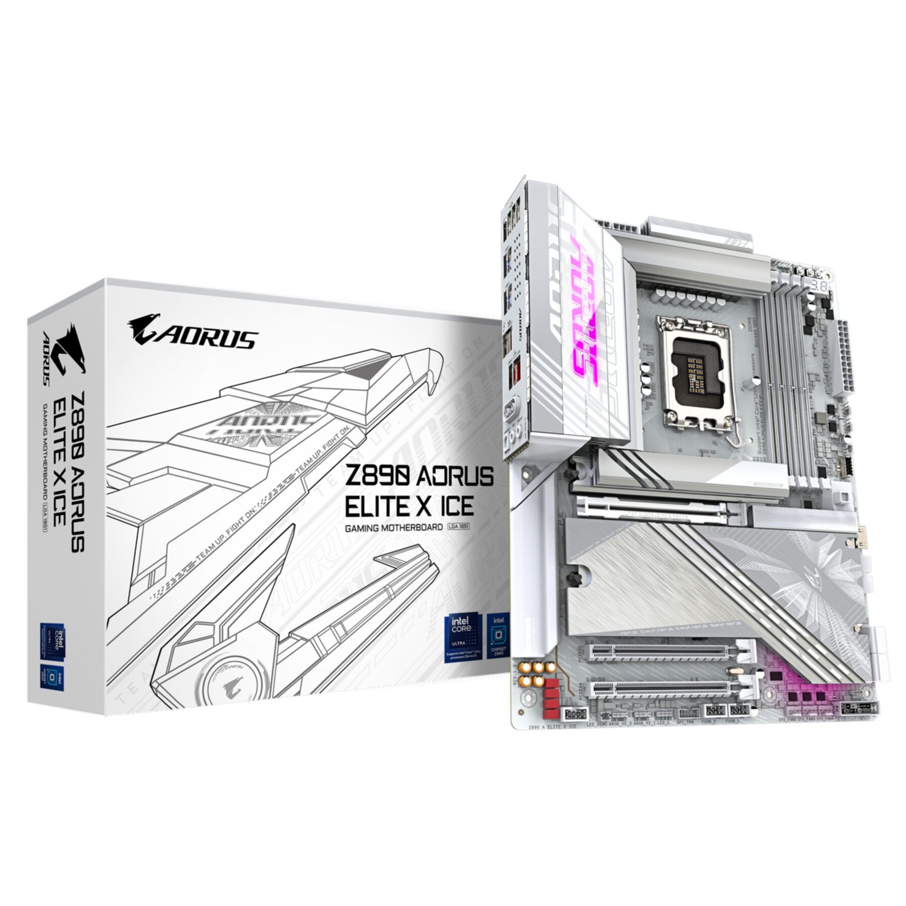 Gigabyte Z890 AORUS ELITE X ICE Mainboard - Unterstützt Intel Core Ultra Mainboard