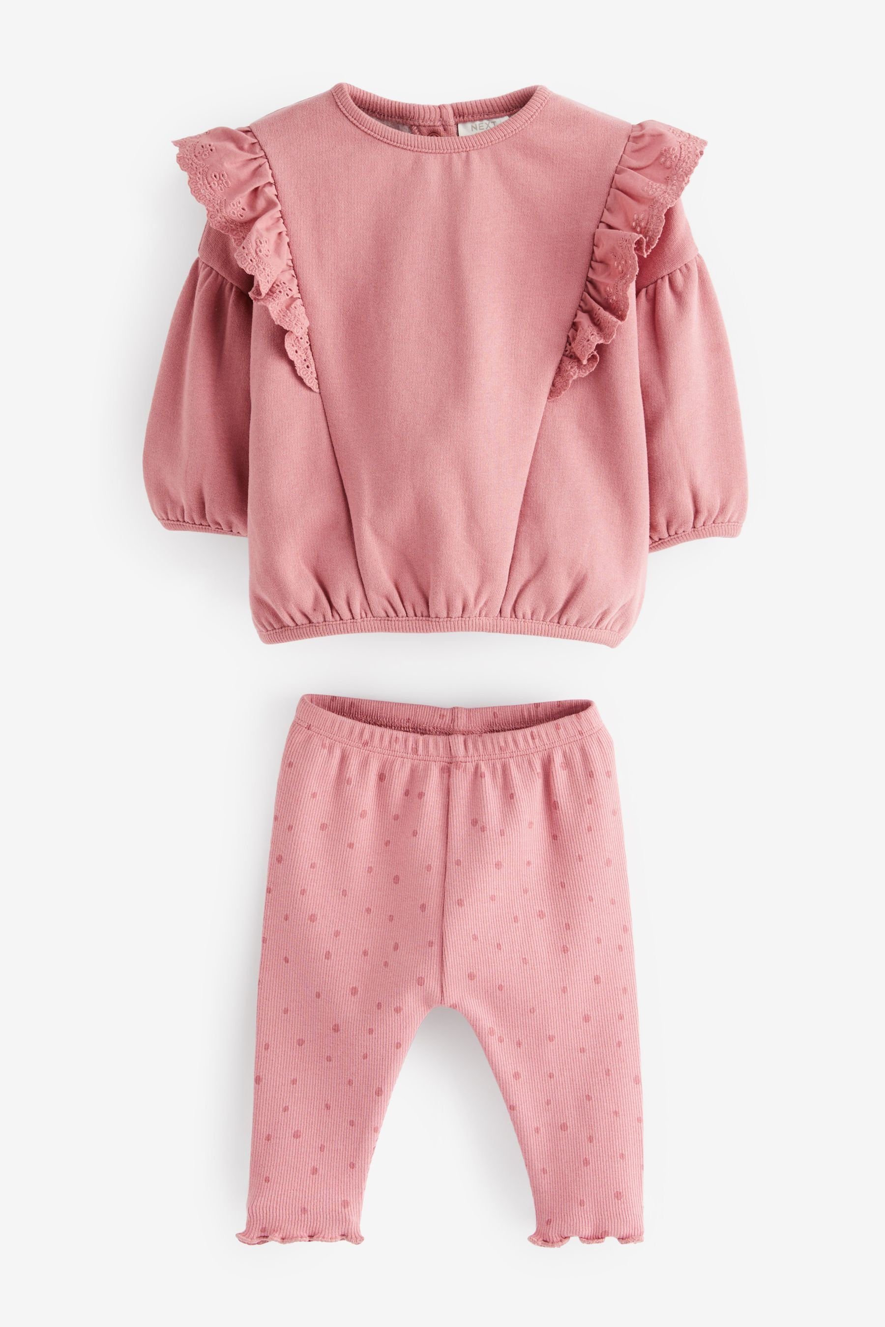 Next Shirt & Leggings 2-teiliges Baby-Set mit Pullover und Leggings (2-tlg) Pink