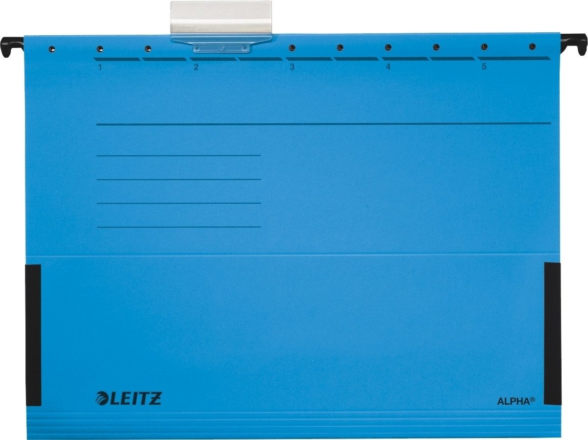 LEITZ Hefter Hängetasche Alpha A4 250g/qm Karton mit Leinenfröschen blau VE=5 Stück