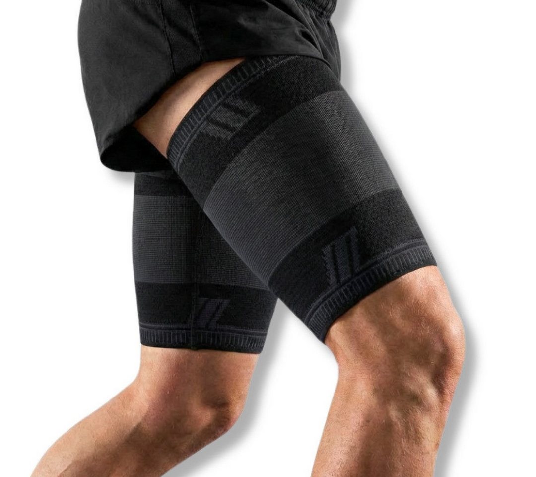 AGILE NOW Oberschenkelbandage Oberschenkel Kompression Stabilisator (Hochwertige Oberschenkelbandagen), Rutschfeste Oberschenkelbandage für Männer & Damen (2 Stück)