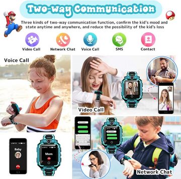 LiveGo für Kinder, Jungen, Mädchen, 6–12 mit GPS-Tracker und Anrufen Smartwatch, mit 4G HD-Touchscreen kombiniert SMS, Videoanruf, SOS, Schrittzähler