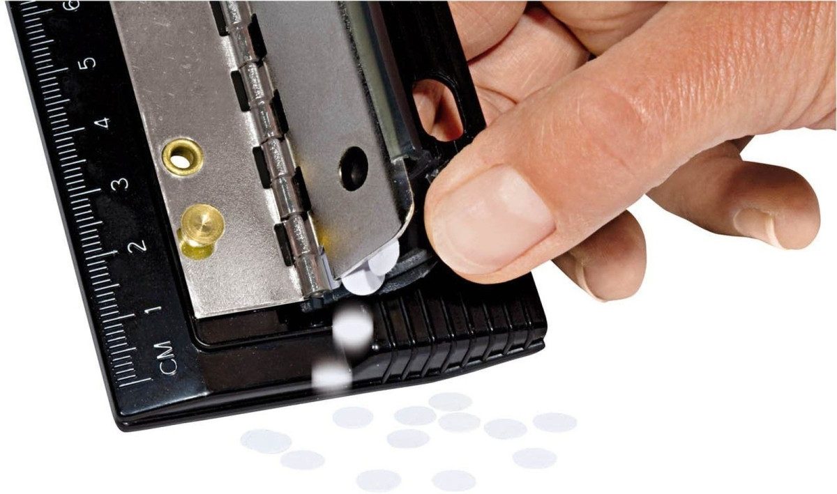 WEDO Locher Taschenlocher Business 4-fach-Lochung schwarz Metall mit Lineal