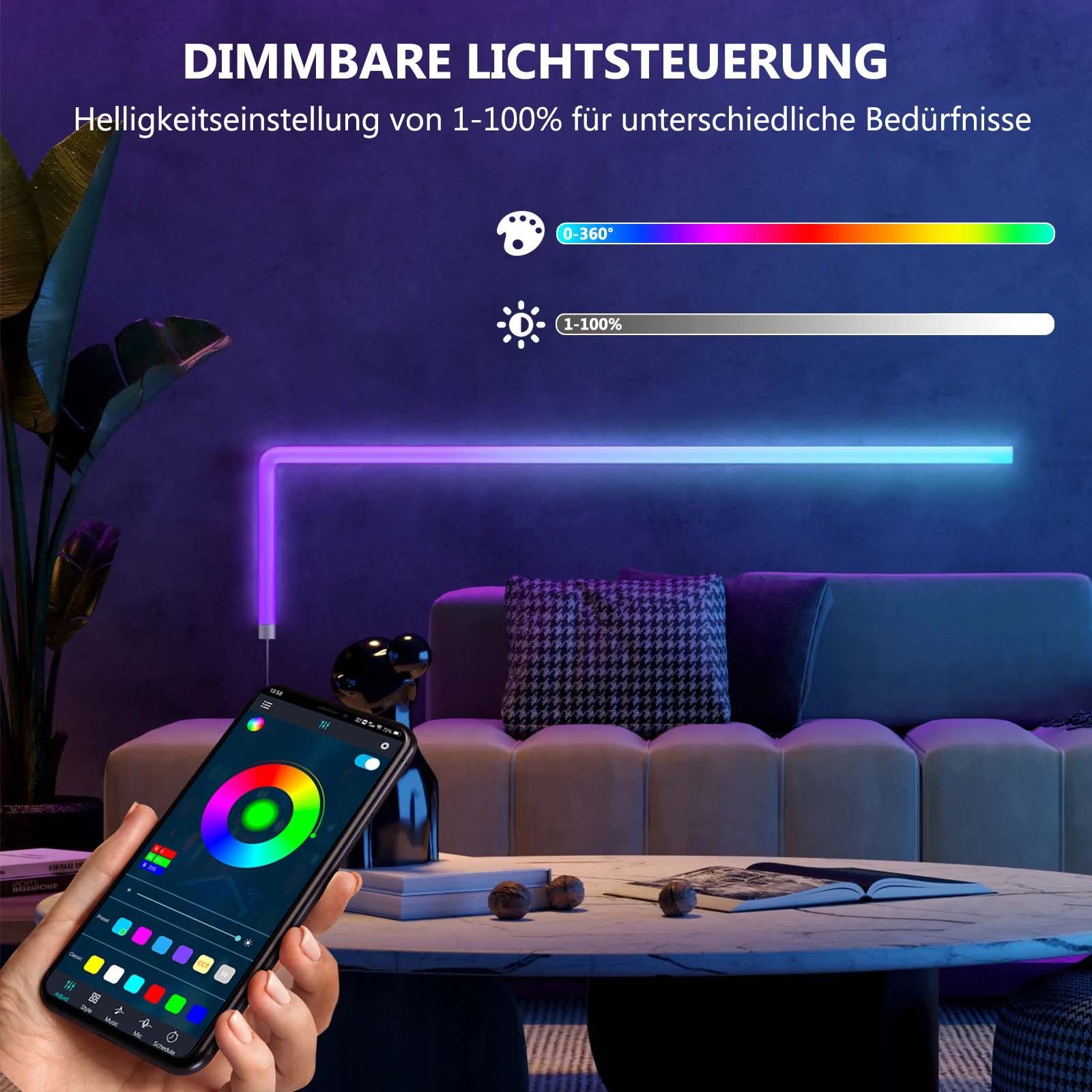Bluetooth LED Bar,Gaming App, Light Wandleuchten, Fernsteuerung Smart Sunicol LED 24W Dekolicht LED Beleuchtung,7-teilige,
