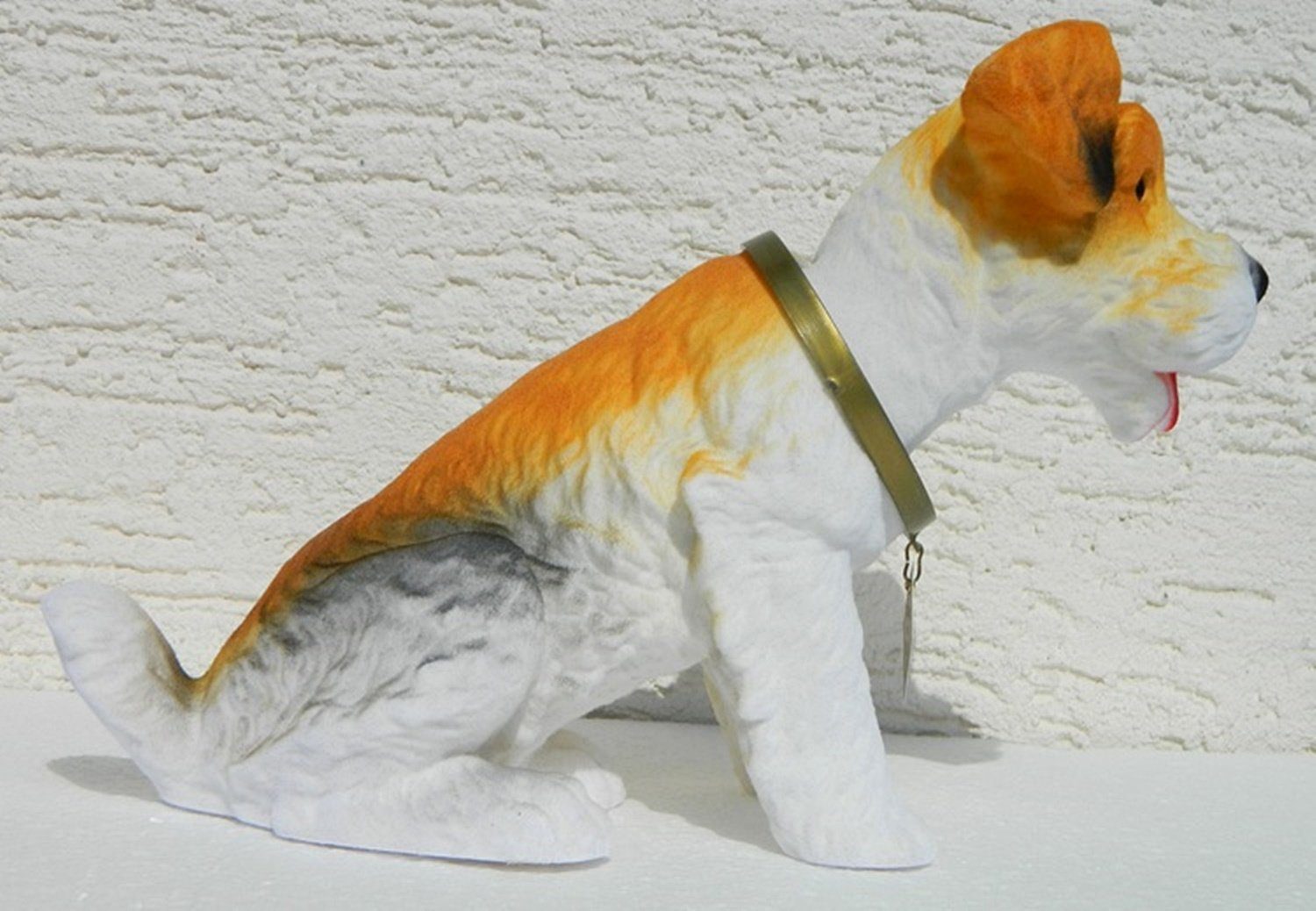 Rakso Oskar Schneider GmbH Dekofigur Wackel Figur Hund Fox Terrier  Wackelfigur H 20,5cm groß Dekofigur mit Wackelkopf