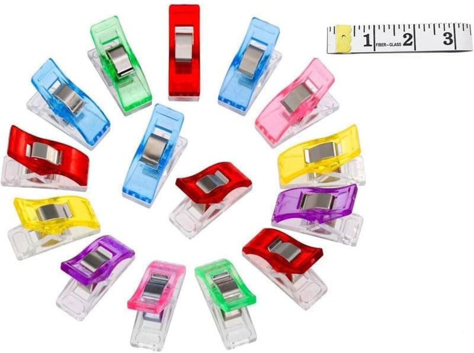 FELIXLEO Stecknadeln 60-teiliges Nähklammer-Set in 6 Farben für präzises Nähen, 60 St.