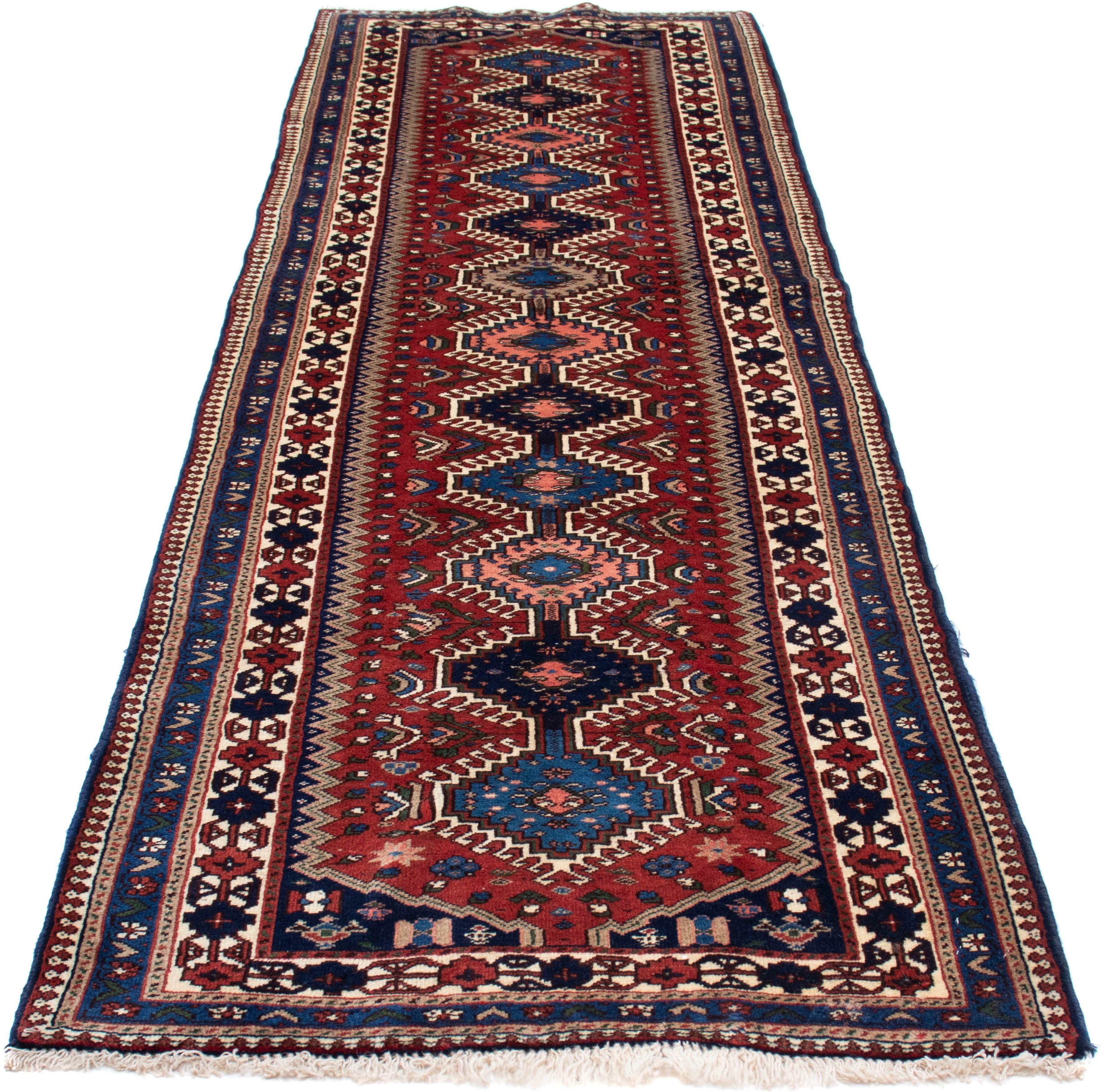 Orientteppich Perser - Nomadic - 304 x 84 cm - mehrfarbig, morgenland, rechteckig, Höhe: 10 mm, Wohnzimmer, Handgeknüpft, Einzelstück mit Zertifikat