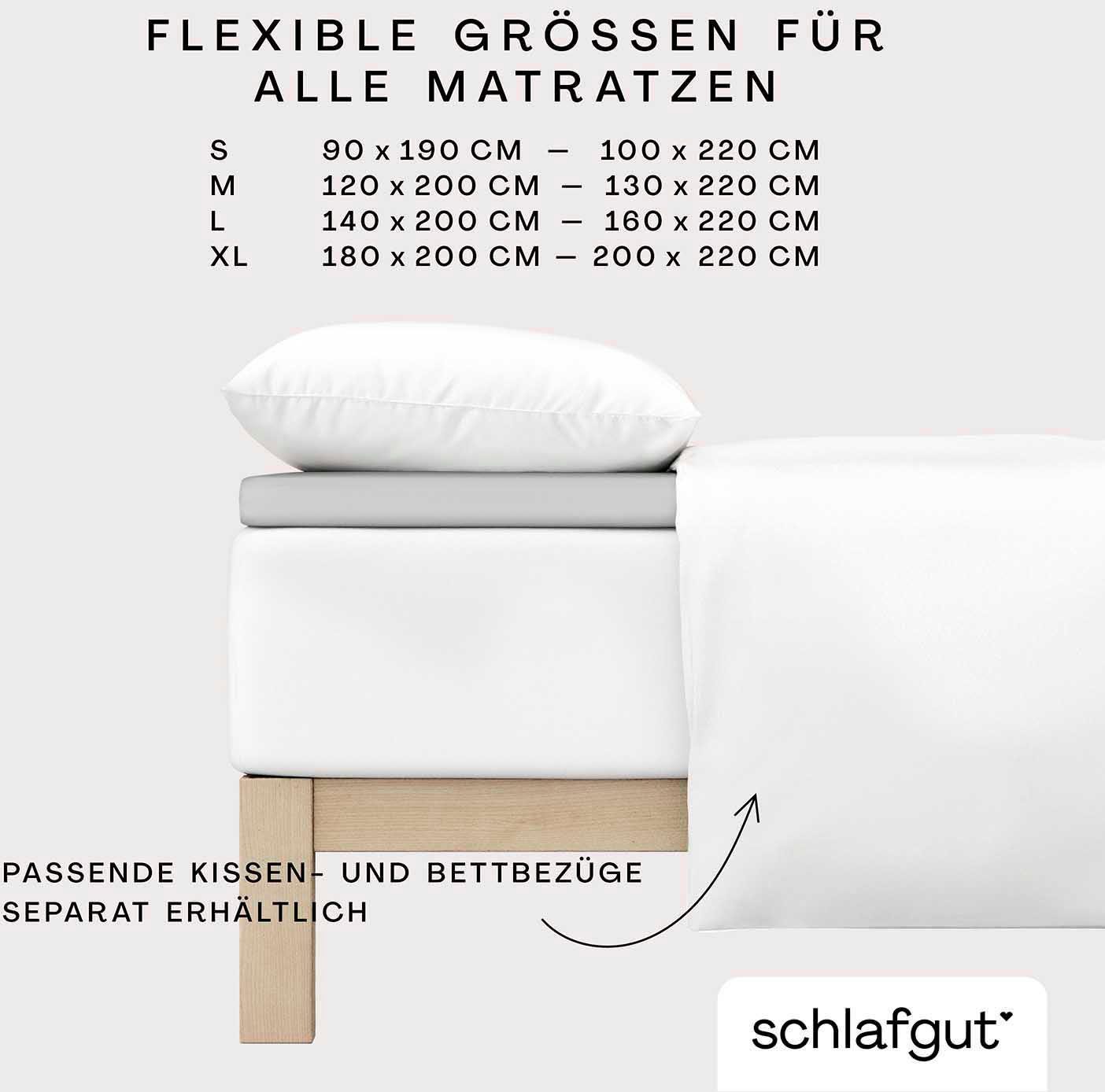 Schlafgut Spannbettlaken PURE TOPPER Bio-Baumwolle mit Elasthan 170 g/m² für Topper bis 10 cm, Jersey-Elasthan, Gummizug: rundum, (1 Stück), PREMIUM Laken für M – Bild 3 von 5