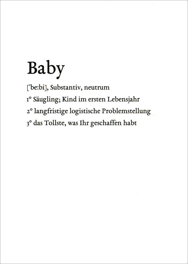 Postkarte "Baby" Lexikarte