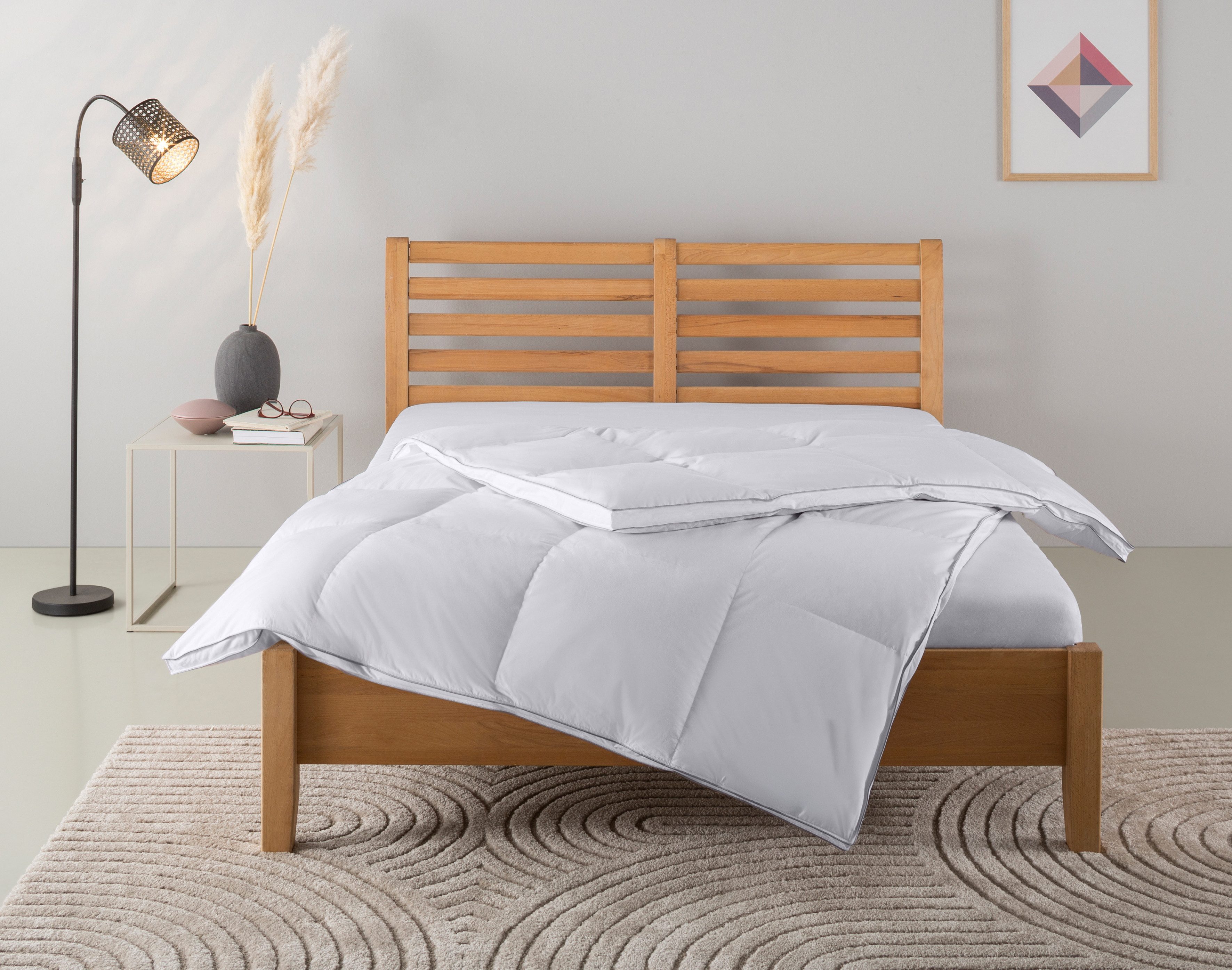 OTTO home Daunenbettdecke Moulle, Bettdecke 135x200 cm und 155x220 cm, Füllung: 90% Daunen & 10% Federn, Bezug: 100% Baumwolle, Bettdecken, Sommer oder Winter, Decke, Made in Germany, atmungsaktiv