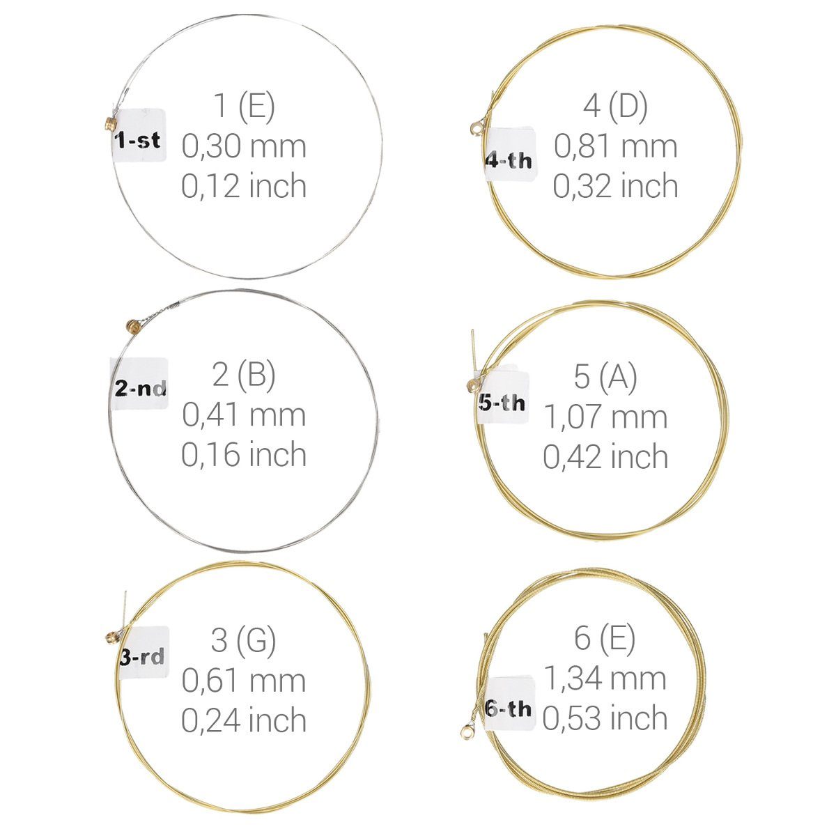 kwmobile Westerngitarre Gitarrensaiten-Set für Akustik- & Westerngitarre - 6 Saiten, 1-St.