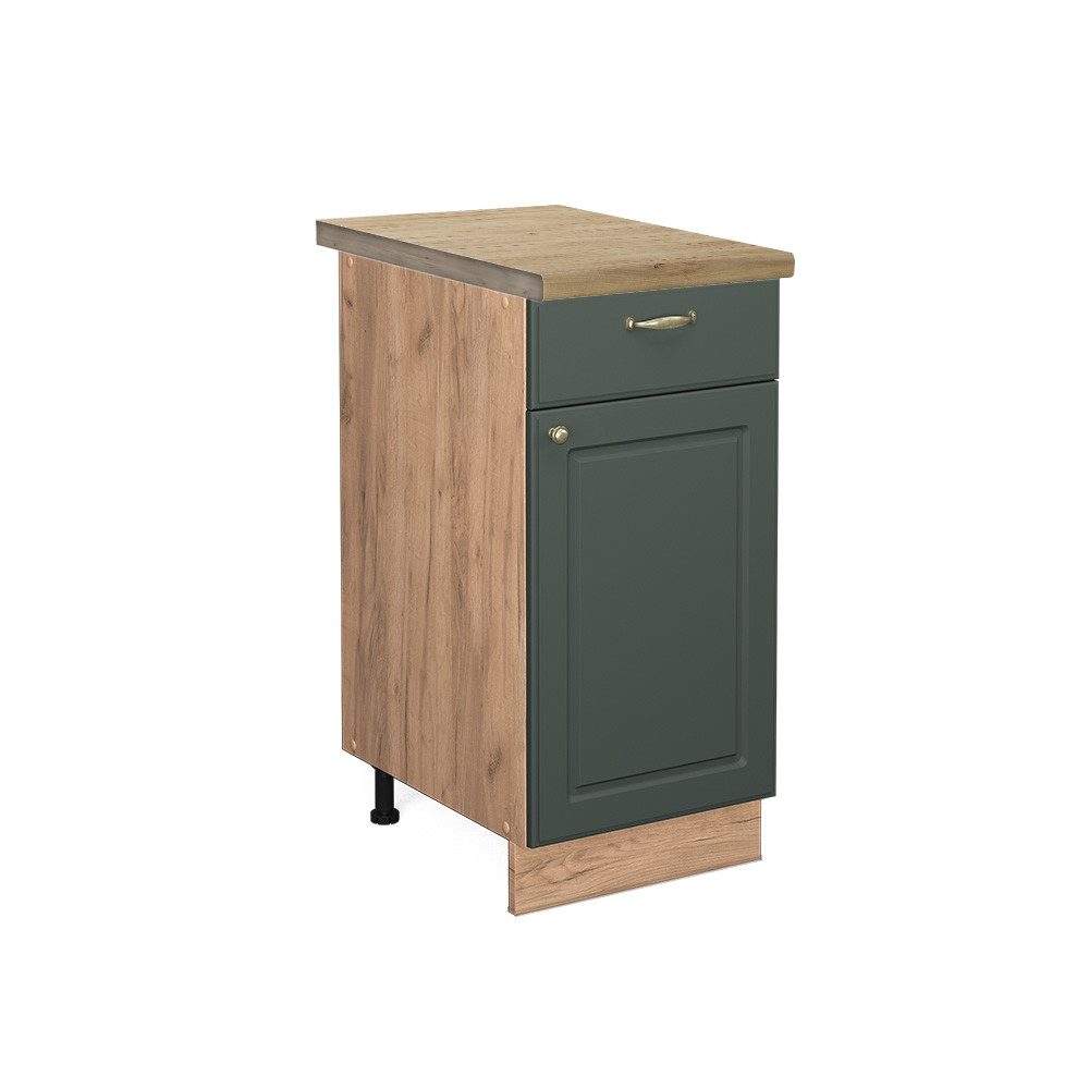 Vicco Unterschrank Fame-Line, Grün-Gold Landhaus/Goldkraft Eiche, günstig online kaufen
