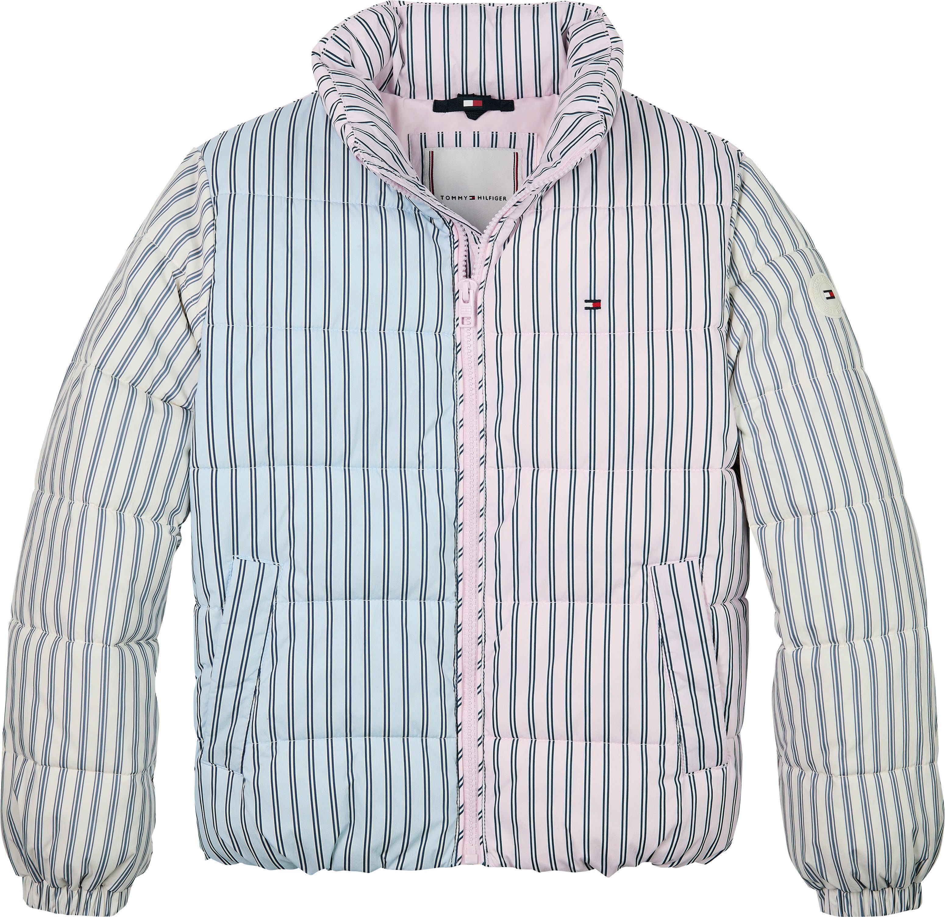 Tommy Hilfiger Steppjacke MIX STRIPE PUFFER für Kinder bis 16 Jahre, cooles Streifen-Design