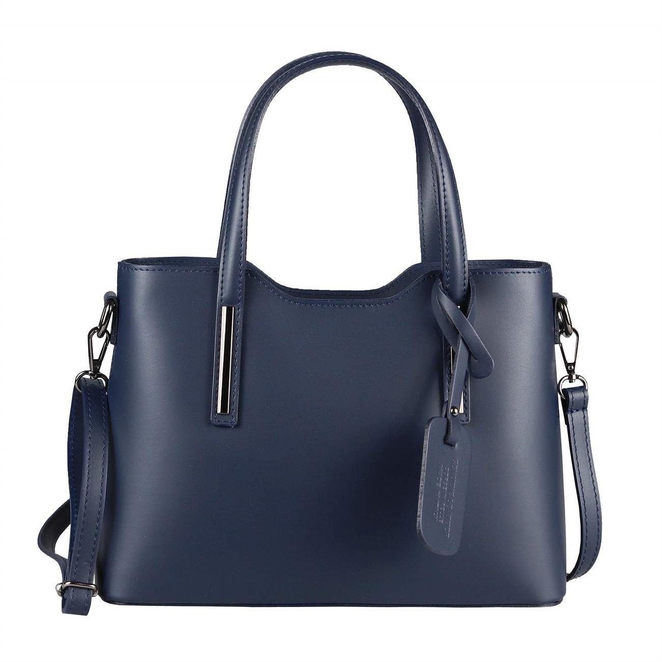 ITALYSHOP24 Schultertasche Made in Italy Damen Leder Handtasche, als CrossOver, Umhängetasche, Shopper tragbar