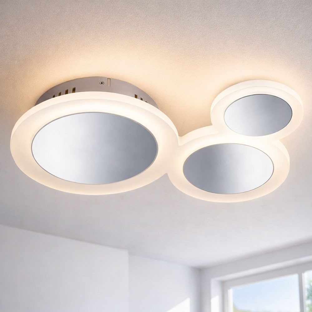 WOFI LED Deckenleuchte, LED-Leuchtmittel fest verbaut, Warmweiß, LED Decken Strahler Lampe rund Wohn Ess Zimmer