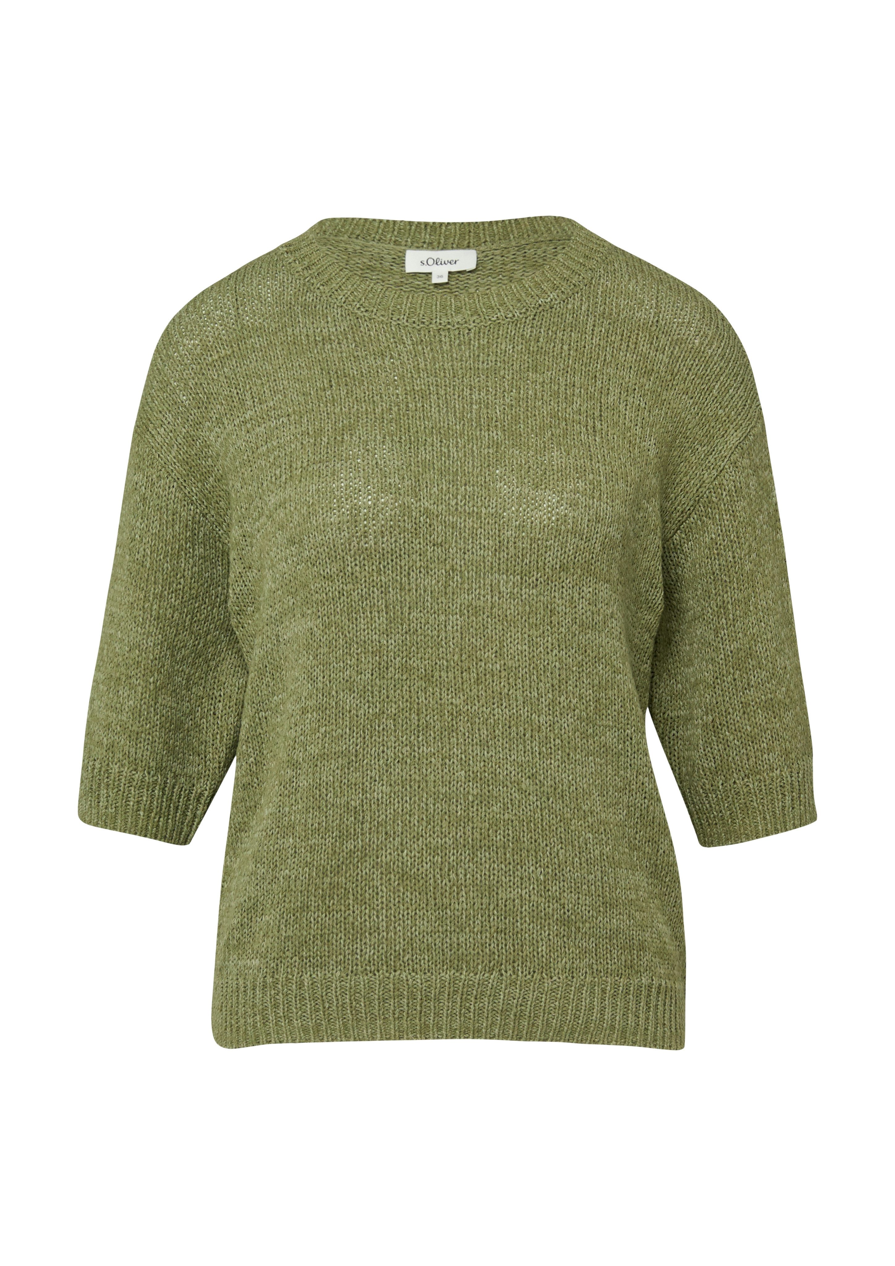 s.Oliver 3/4 Arm-Pullover Strickpullover mit Rundhals