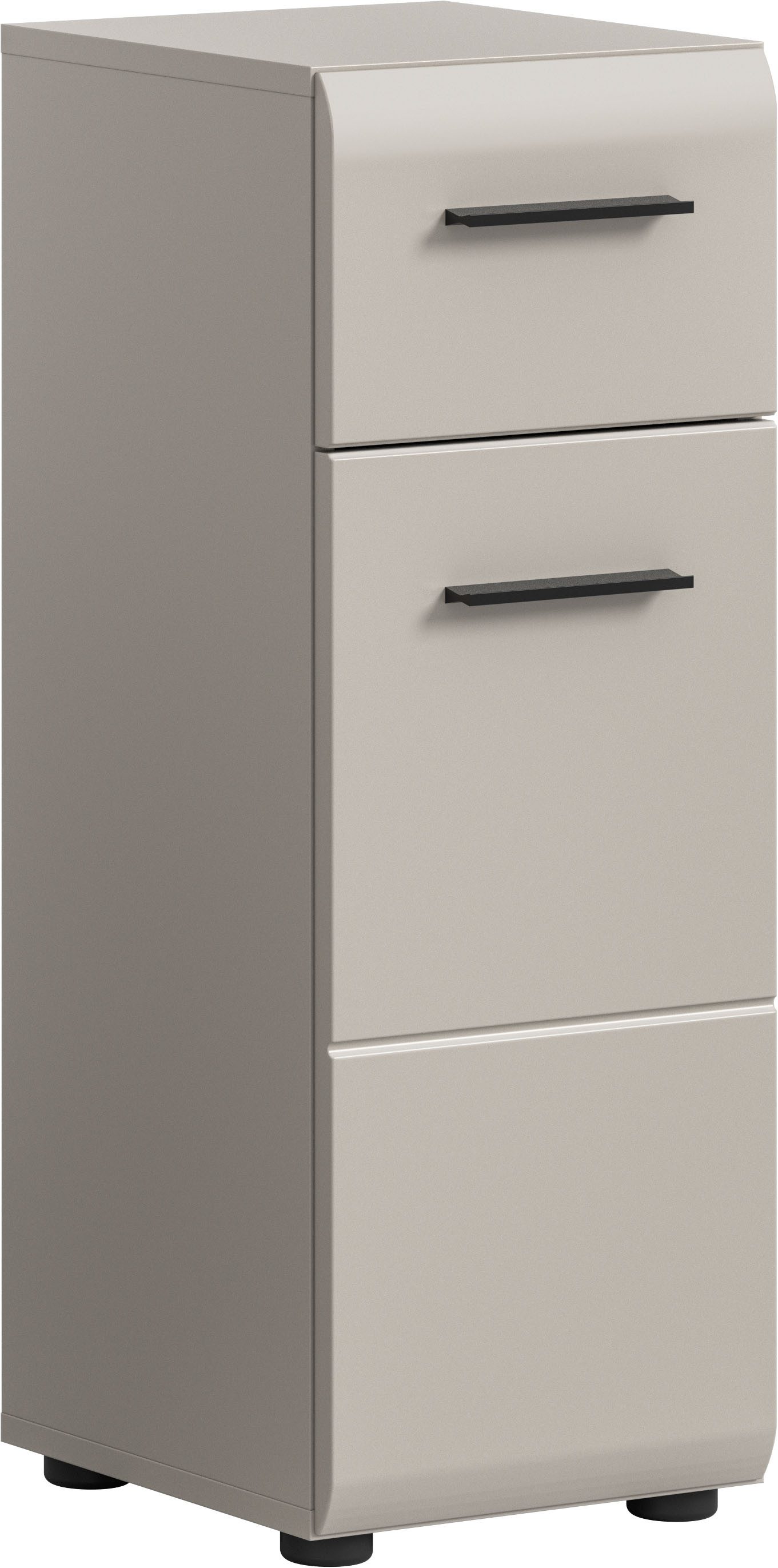 welltime Unterschrank FLORENZ, Höhe 80 cm, 1 Tür, 1 Schubkasten (1-St., TOPSELLER) Türanschlag wechselbar, hochwertige MDF Front, Badschrank, Bad