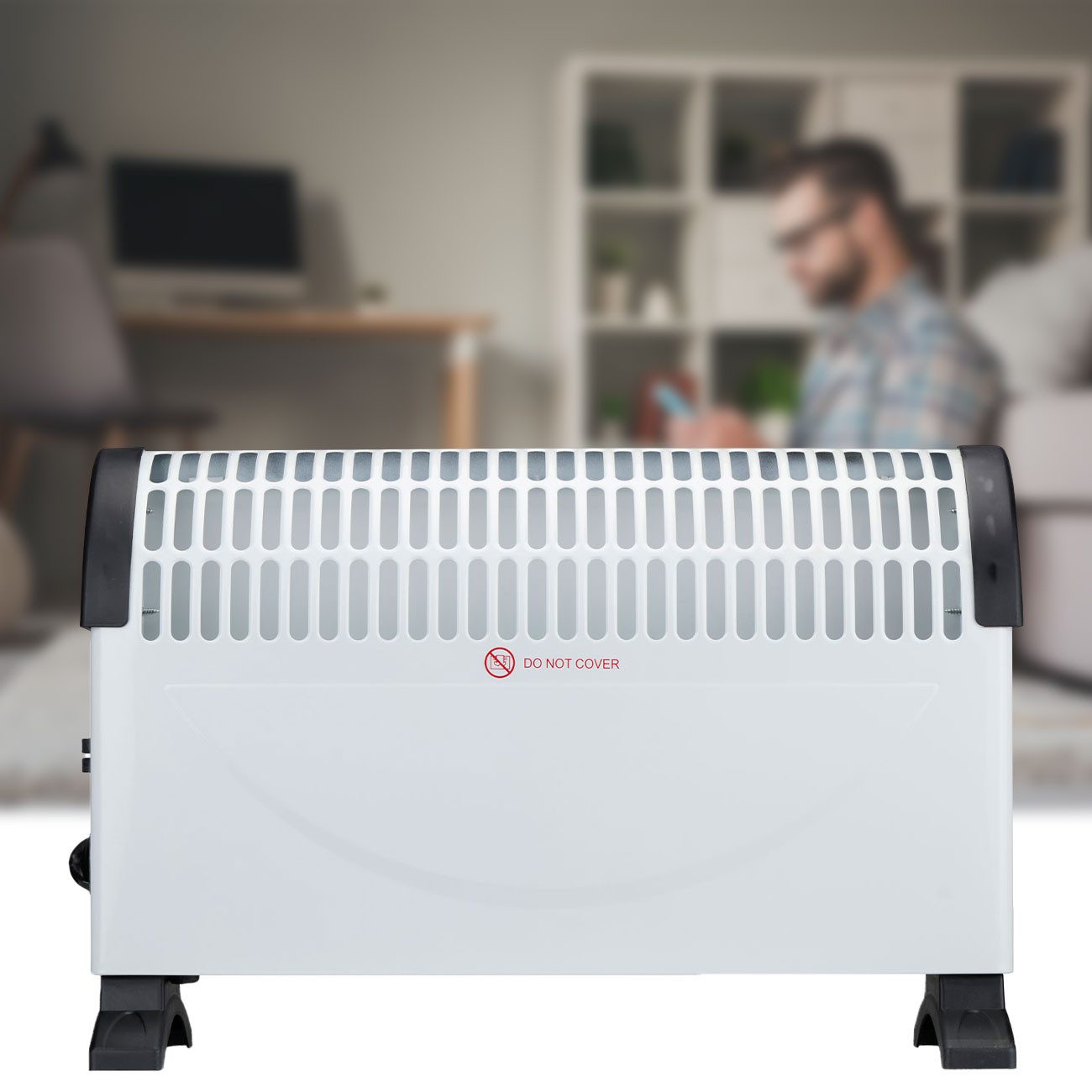 *Alpina* Konvektor Konvektor-Heizung 1500W 50 x 33cm mit Thermostat, Standheizgerät, mit 3 Stufen, Thermostat, Überhitzungsschutz & GS-Zeichen