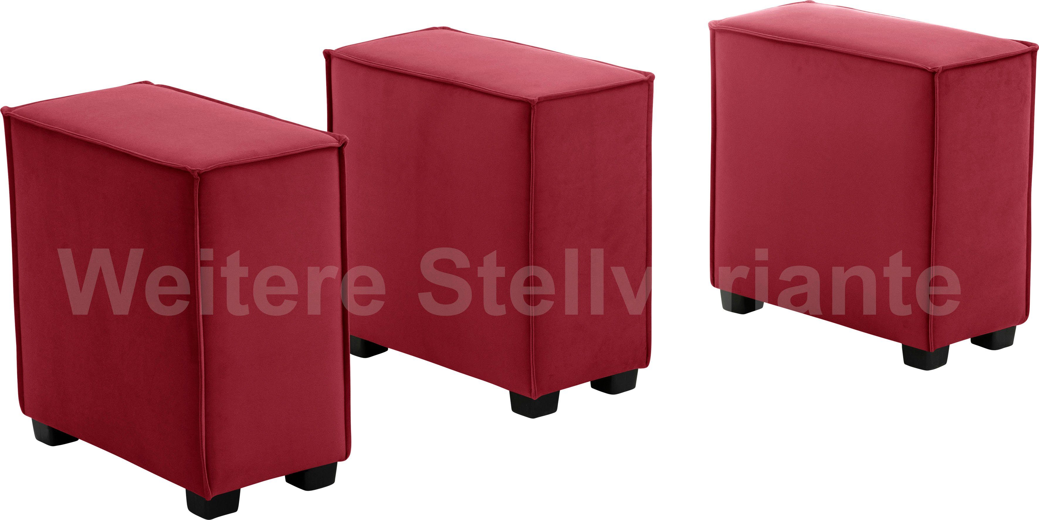 Max Winzer® Wohnlandschaft MOVE, Set, Sitz-Elementen, 1 3 11 Hocker Einzelsitze Sofa-Set 3 aus rot oder