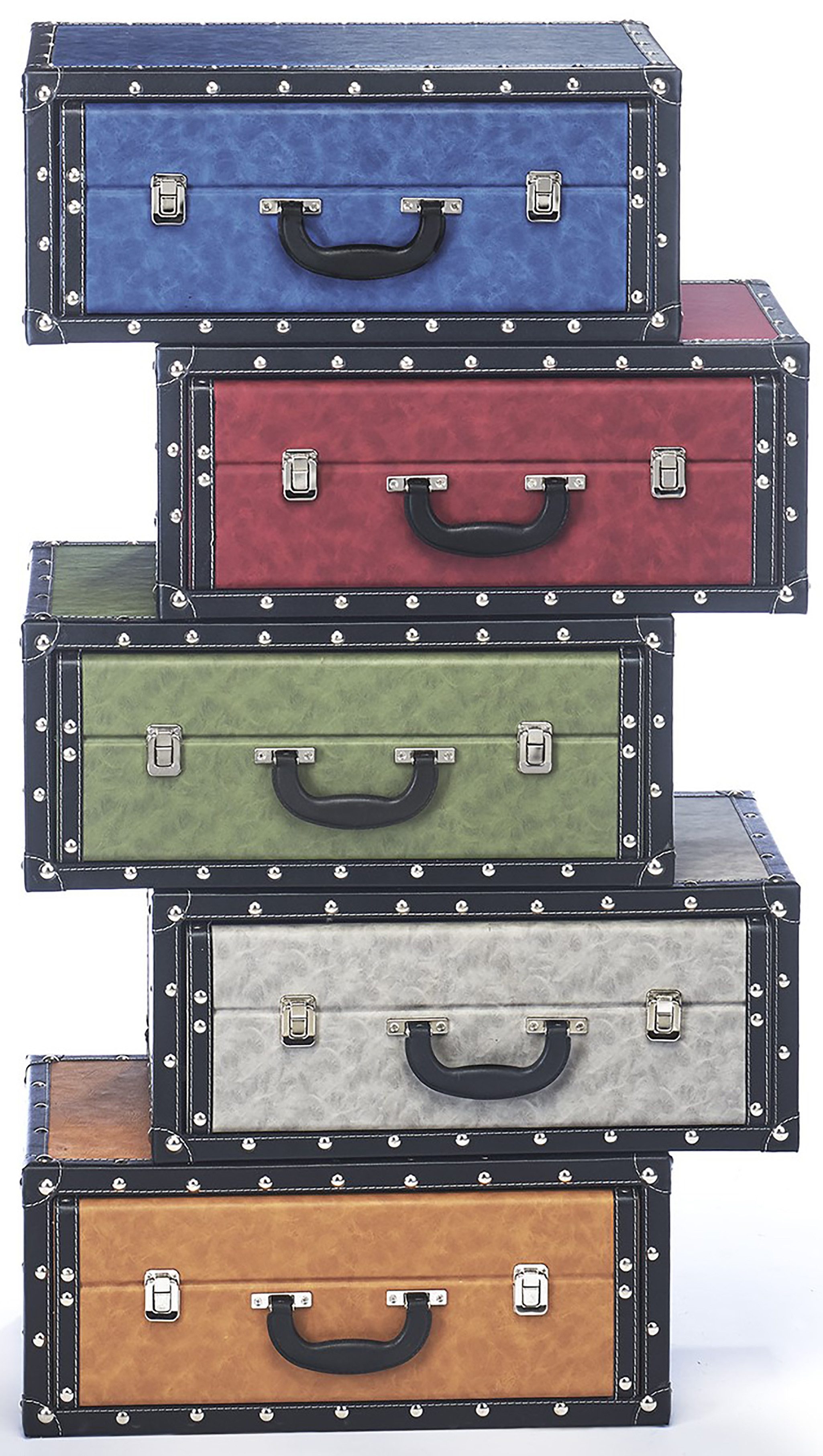 Kobolo Regal Kofferregal in Kofferoptik bunt 5 Fächer 60x32x106 günstig online kaufen