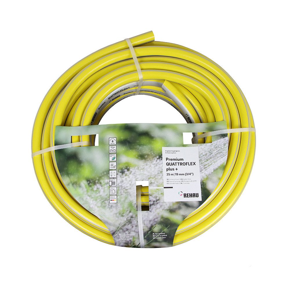 Rehau Gartenschlauch Gartenschlauch Gelb 3/4 Zoll 25 m druckstabil 24?fädige Armierung