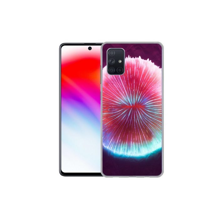 MuchoWow Handyhülle Neonfarbener Kreis Koralle Phone Case Handyhülle Samsung Galaxy A71 Silikon Schutzhülle CB11525