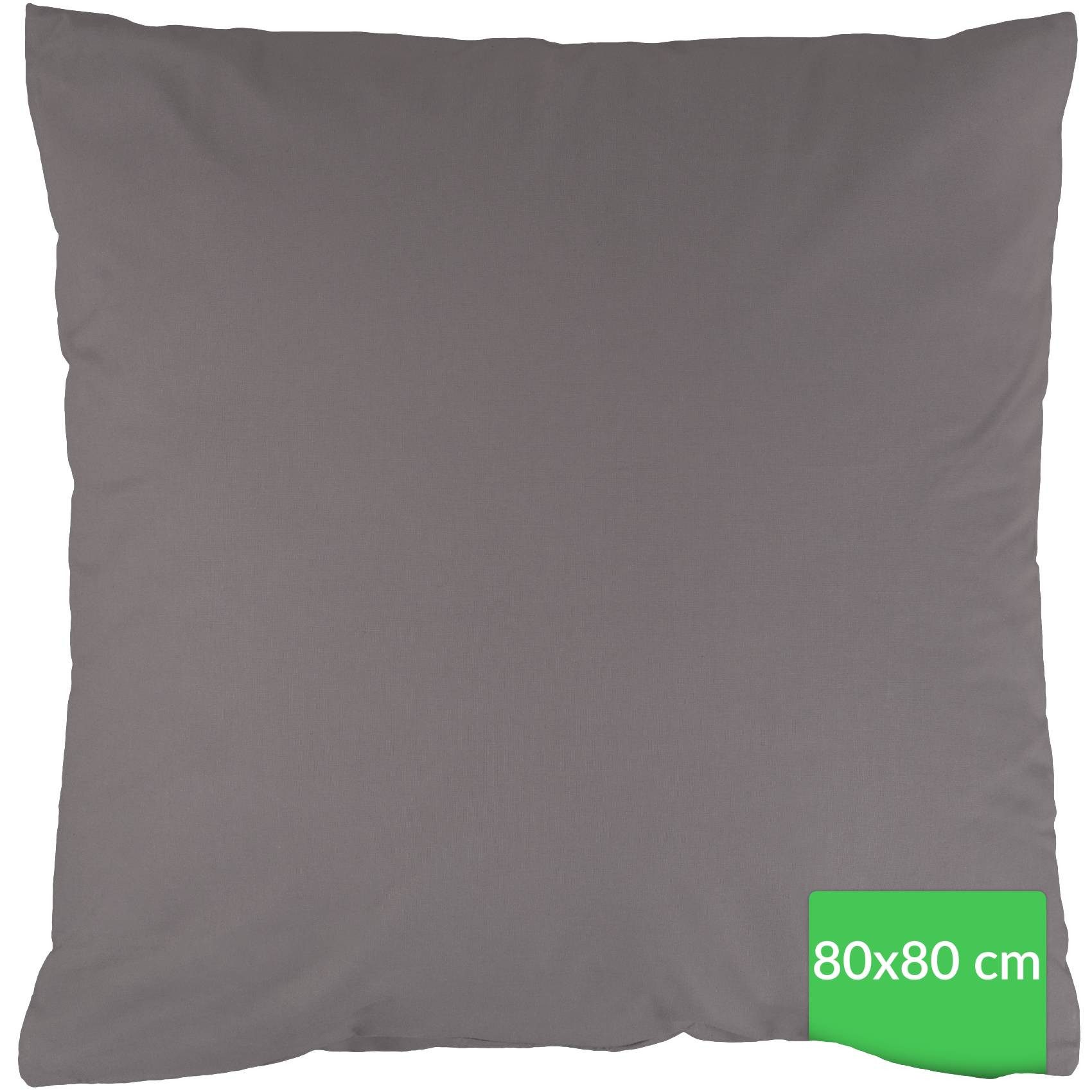 Kisska Kissenbezug LUNA Kissenüberzug Sofakissenbezug Kopfkissenbezug, (1 Stück), Atmungsaktiv, aus Baumwolle 80x80 Dunkelgrau