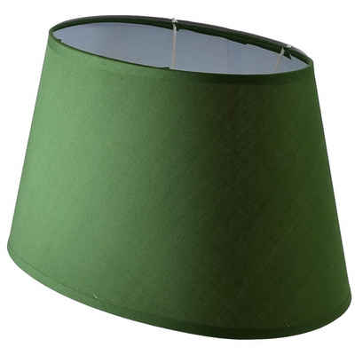 B&S Lampenschirm Lampenschirm grün oval aus Stoff H/B/L 20 x 22 x 33 cm