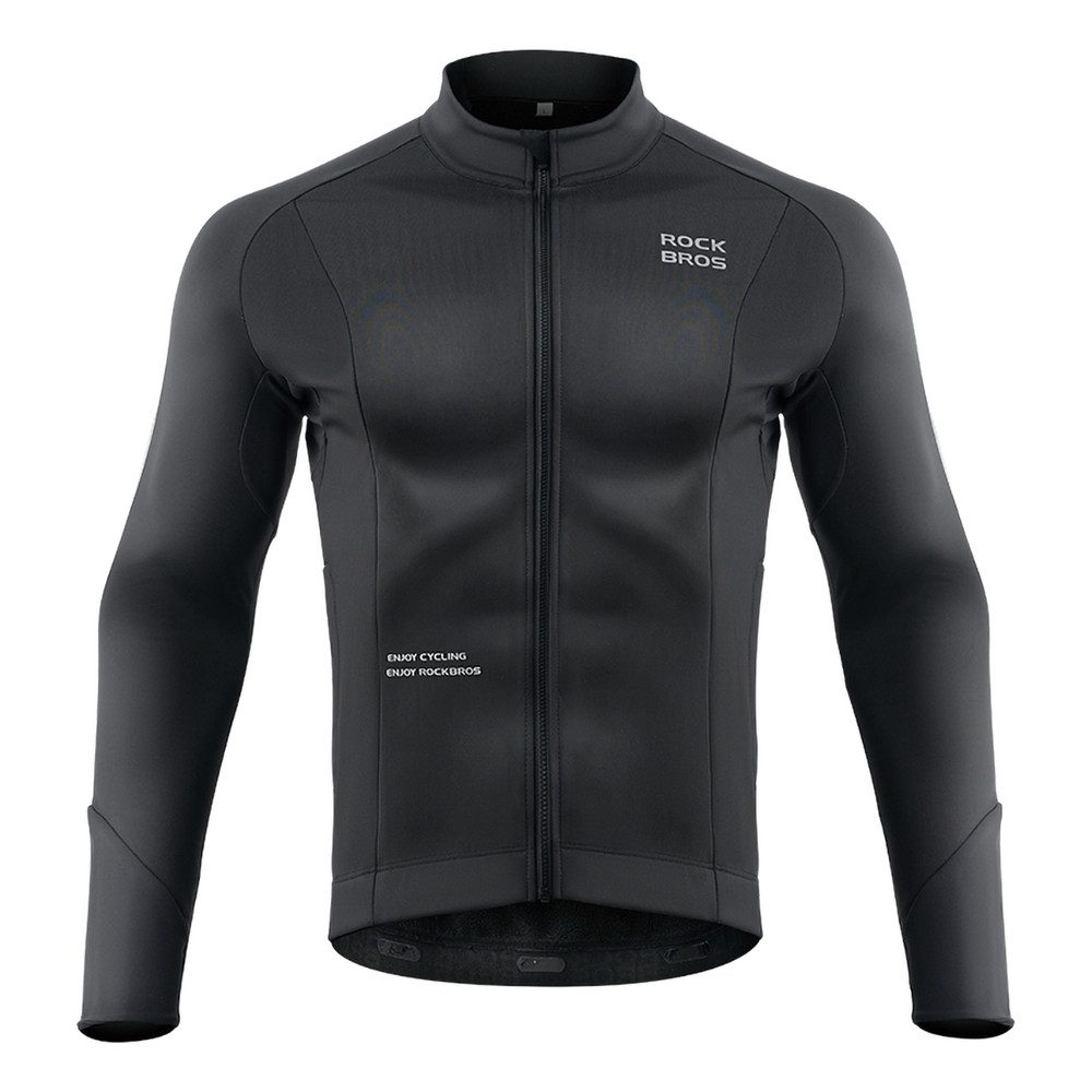ROCKBROS Fahrradjacke Thermojacke Radjacke Winterjacke (Spar-Set, 1-St., Gr. L winddicht) winddicht, Fleecefutter, reflektierend, Taschen