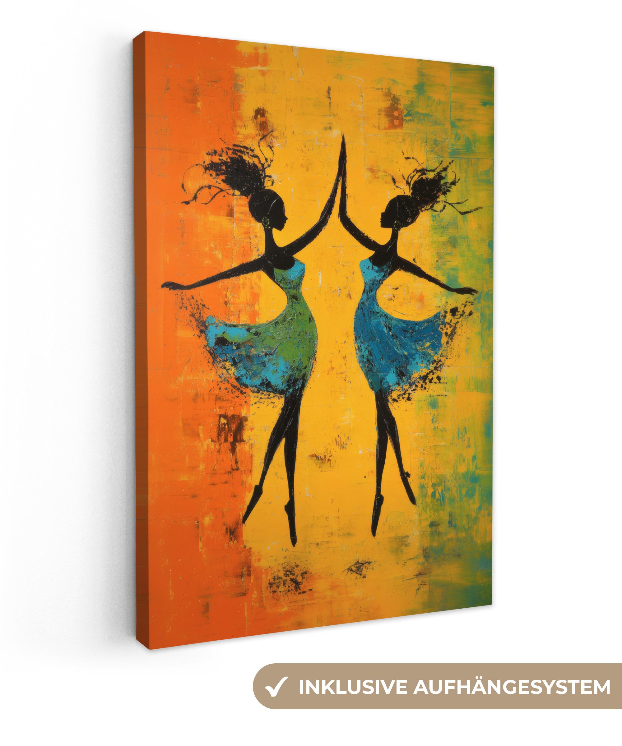 OneMillionCanvasses® Leinwandbild Tanzen - Frauen - Farbtextur, Fotodruck ( günstig online kaufen
