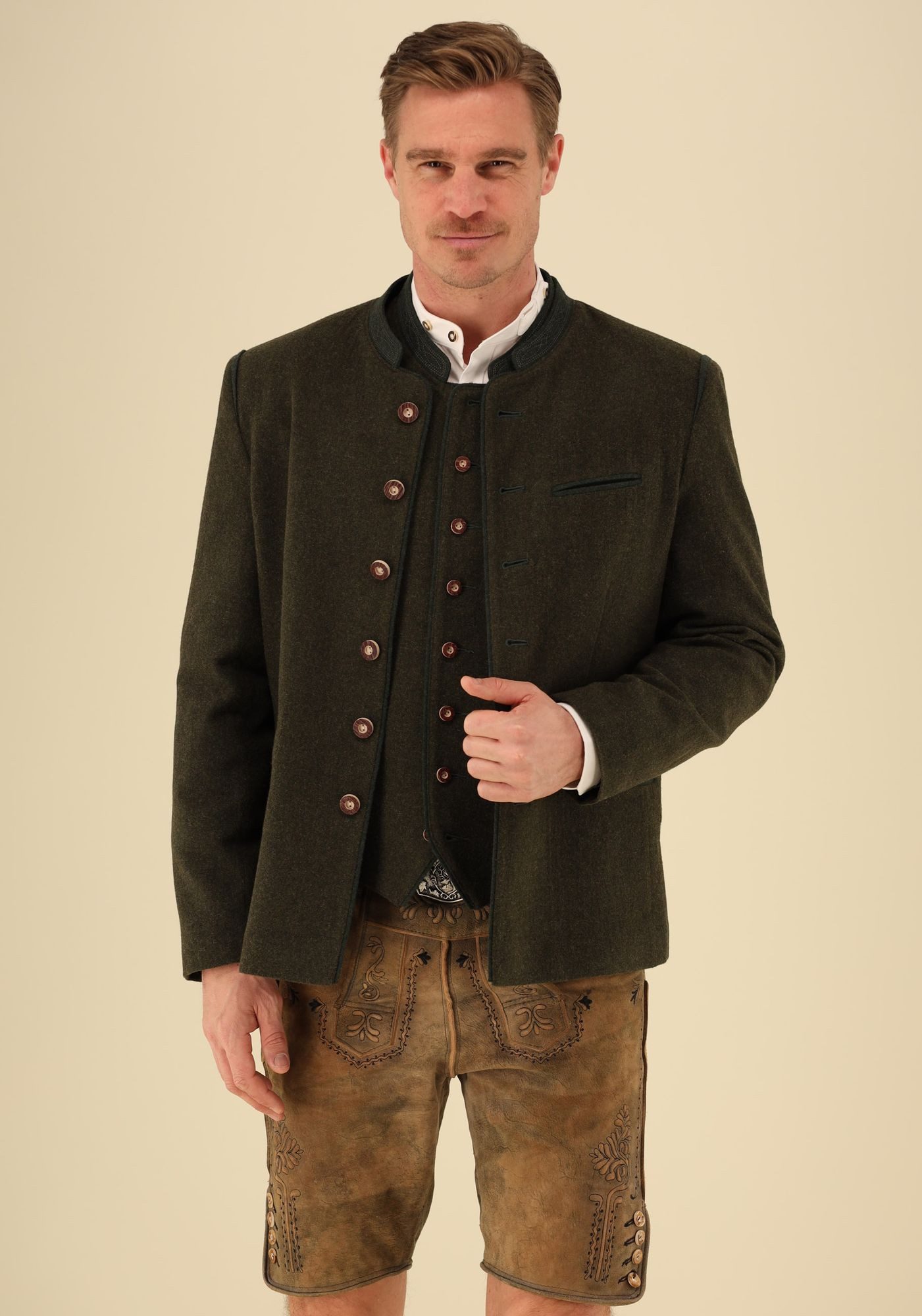 OS Trachten Trachtenjanker Enage Slim Fit, Stehkragen, Wolle – Bild 5 von 5
