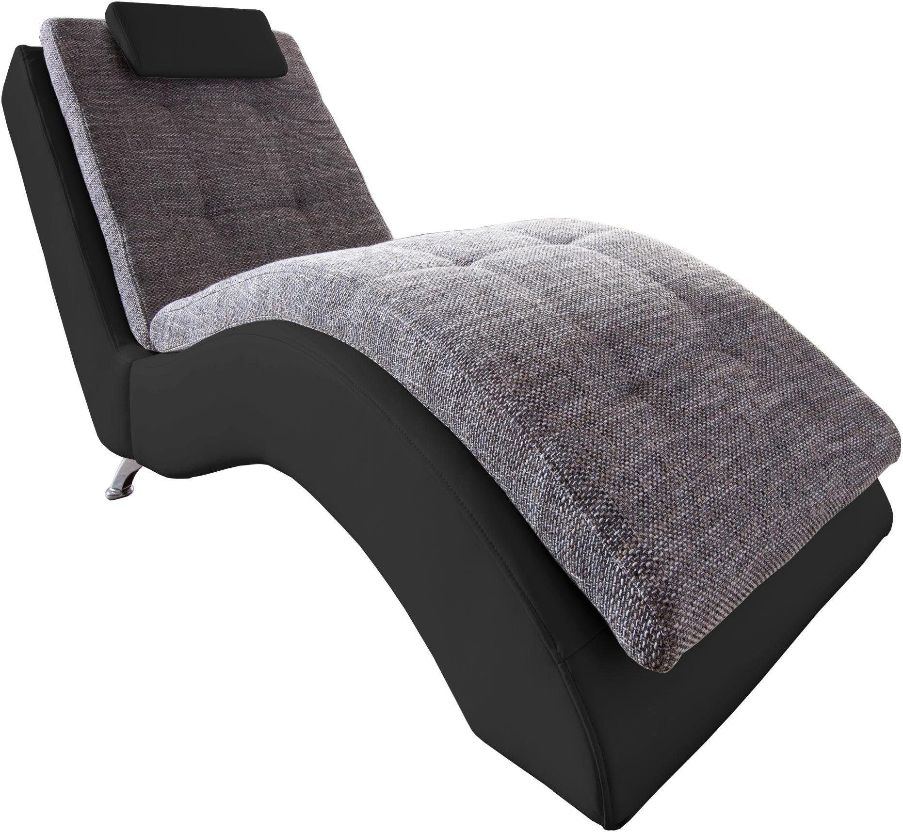 BENFORMATO HOME COLLECTION Relaxliege Relaxliege Polsterliege Varese Kunstleder weiß und Webstoff weiß/grau